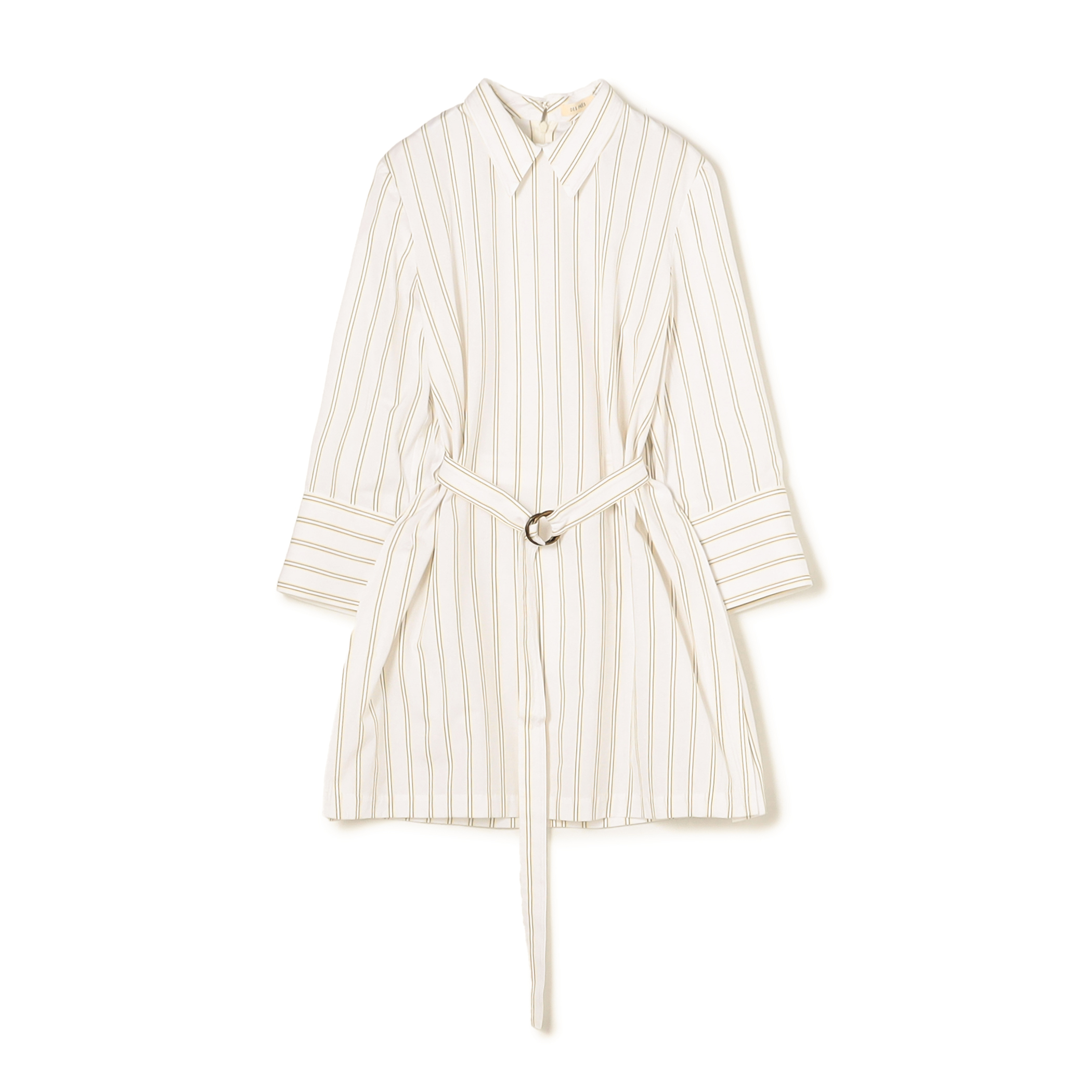 コンパクトコットン ウィングカラーチュニックブラウス