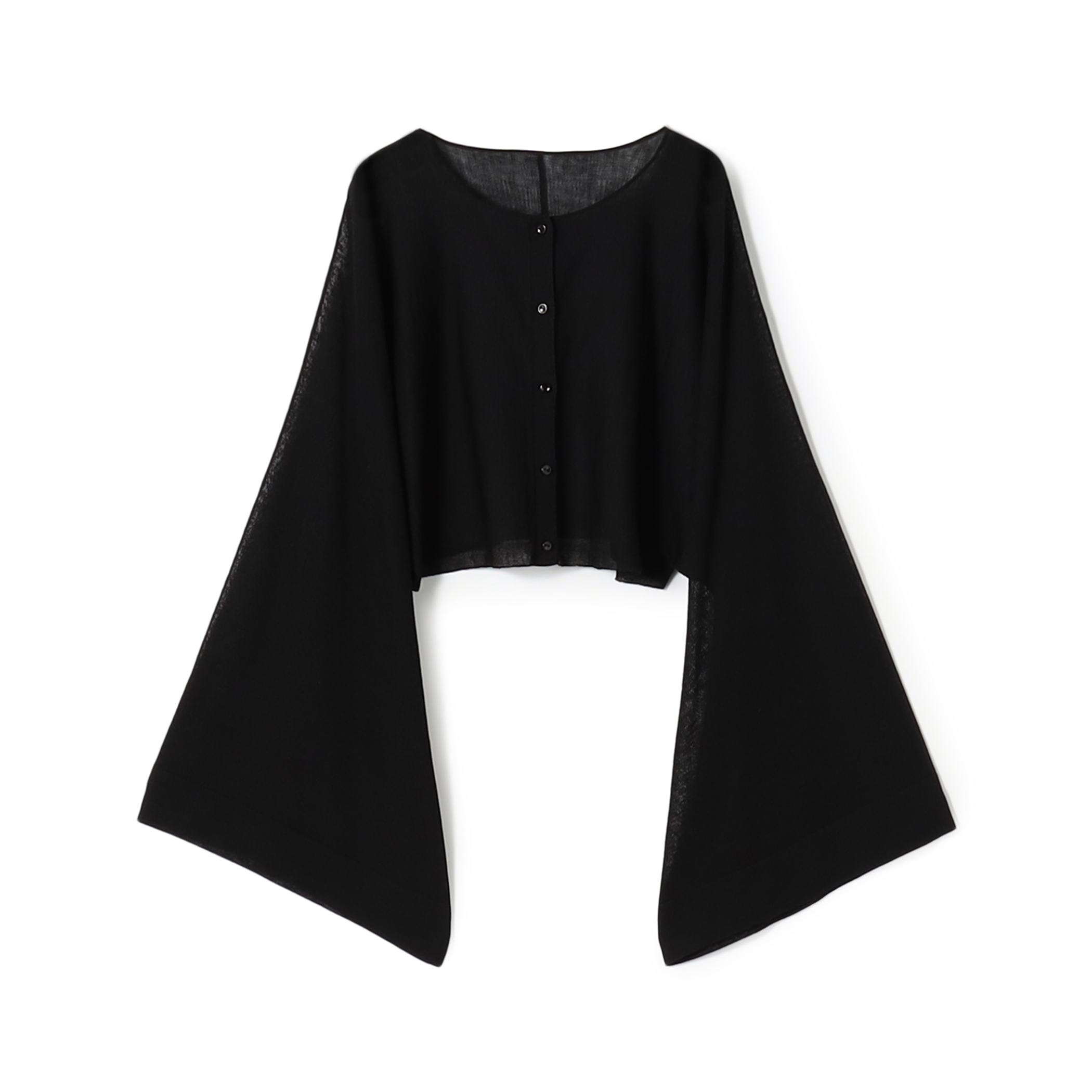 ハイツイストウールポリエステル クロップドショールカーディガン