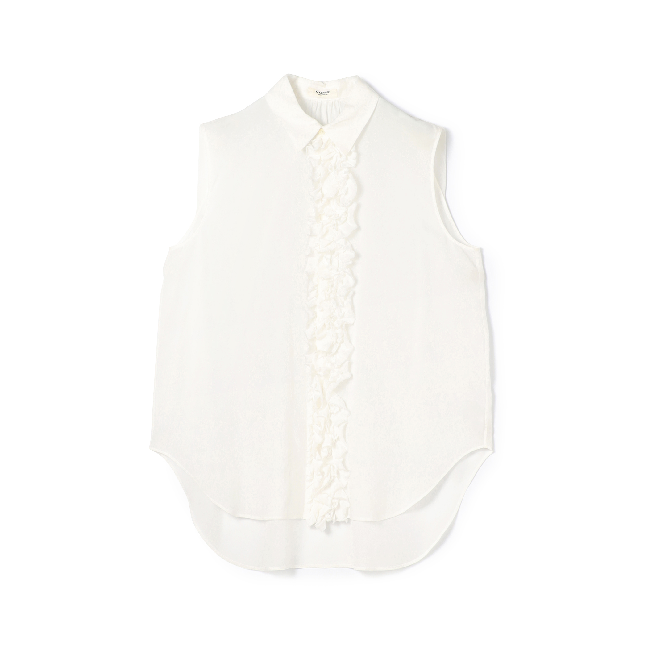 リヨセルローン フロントフリルブラウス