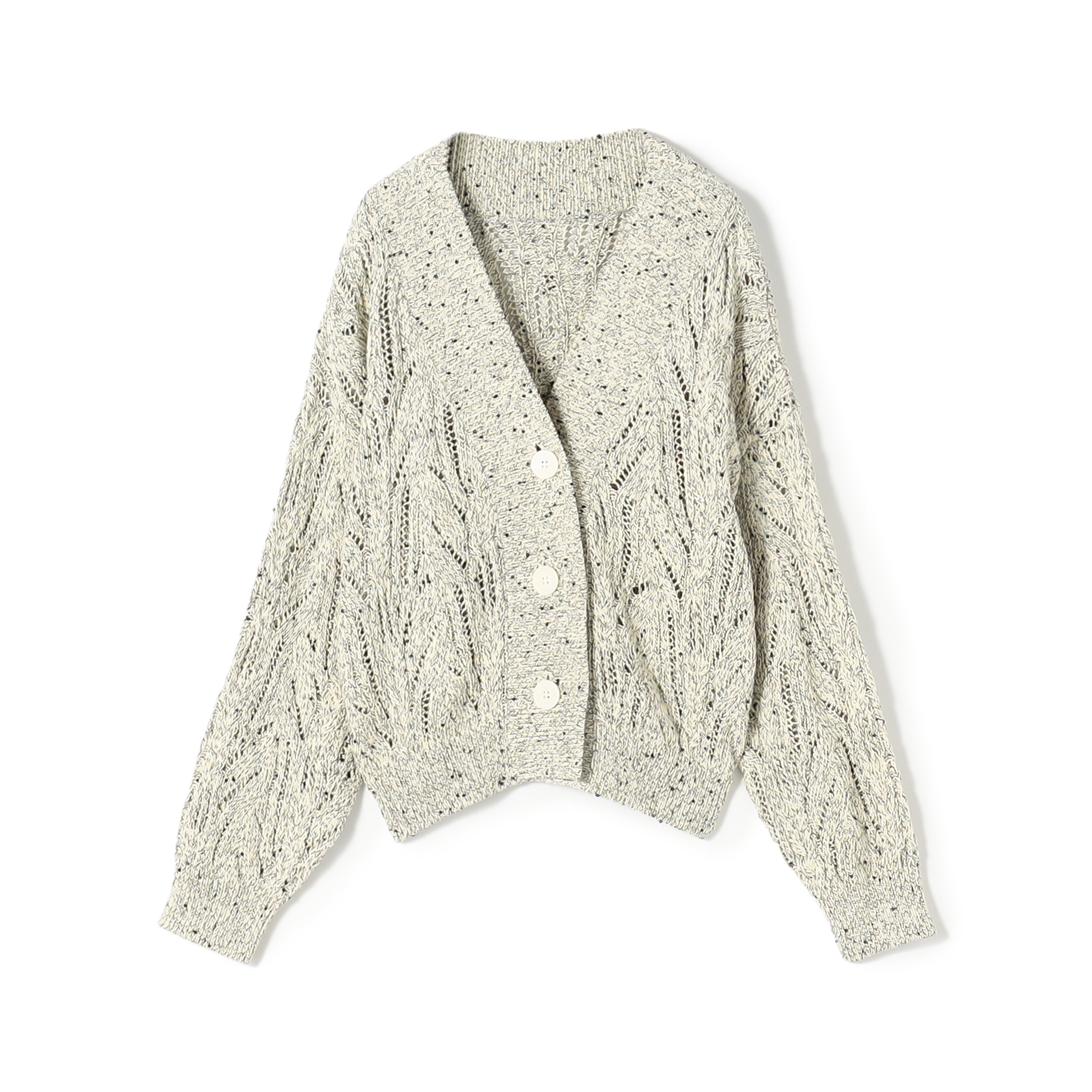 コットンスパンコールムリネ Vネックカーディガン