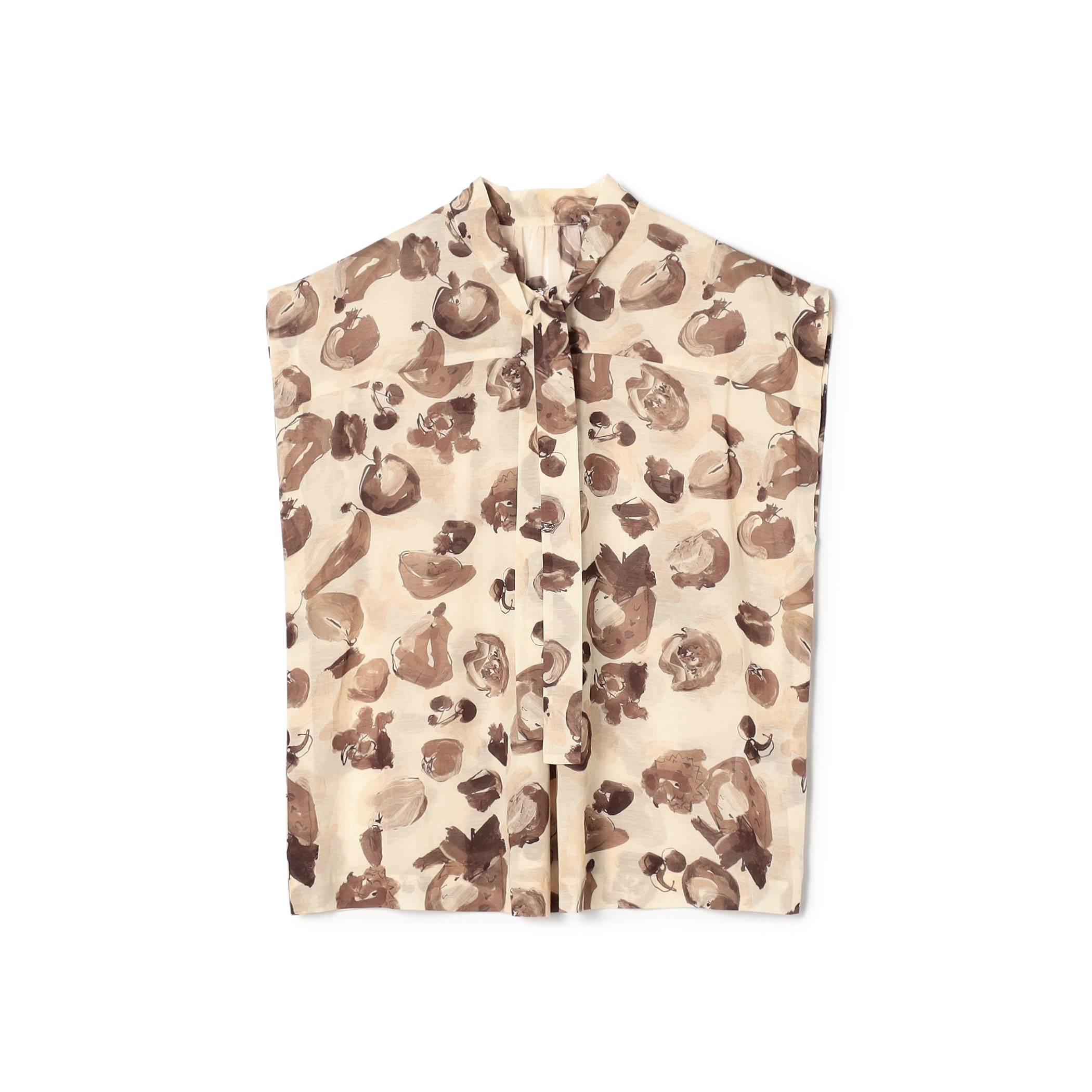 アンティークフルーツプリント 2wayボウタイブラウス