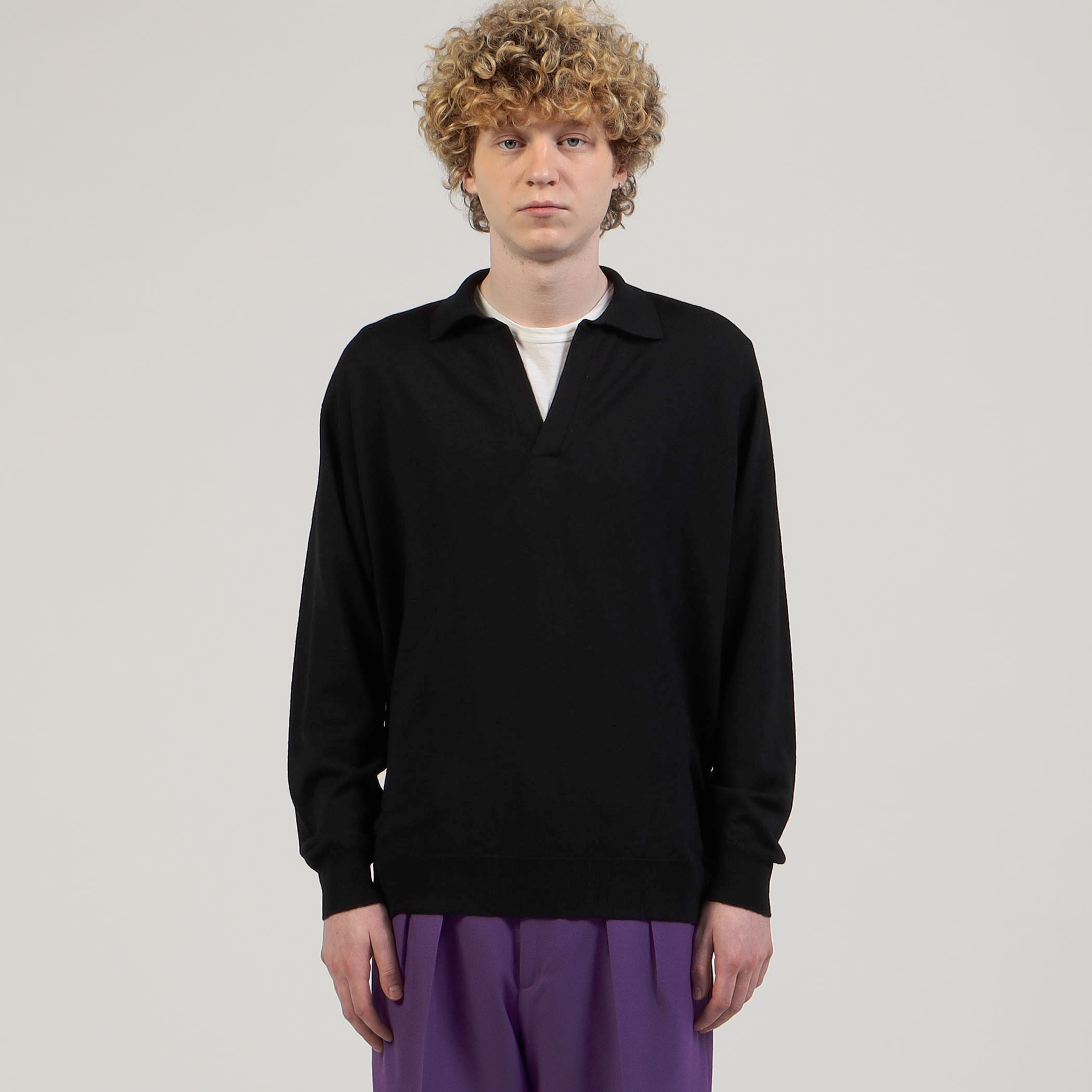 JOHN SMEDLEY ウール スキッパーポロシャツ