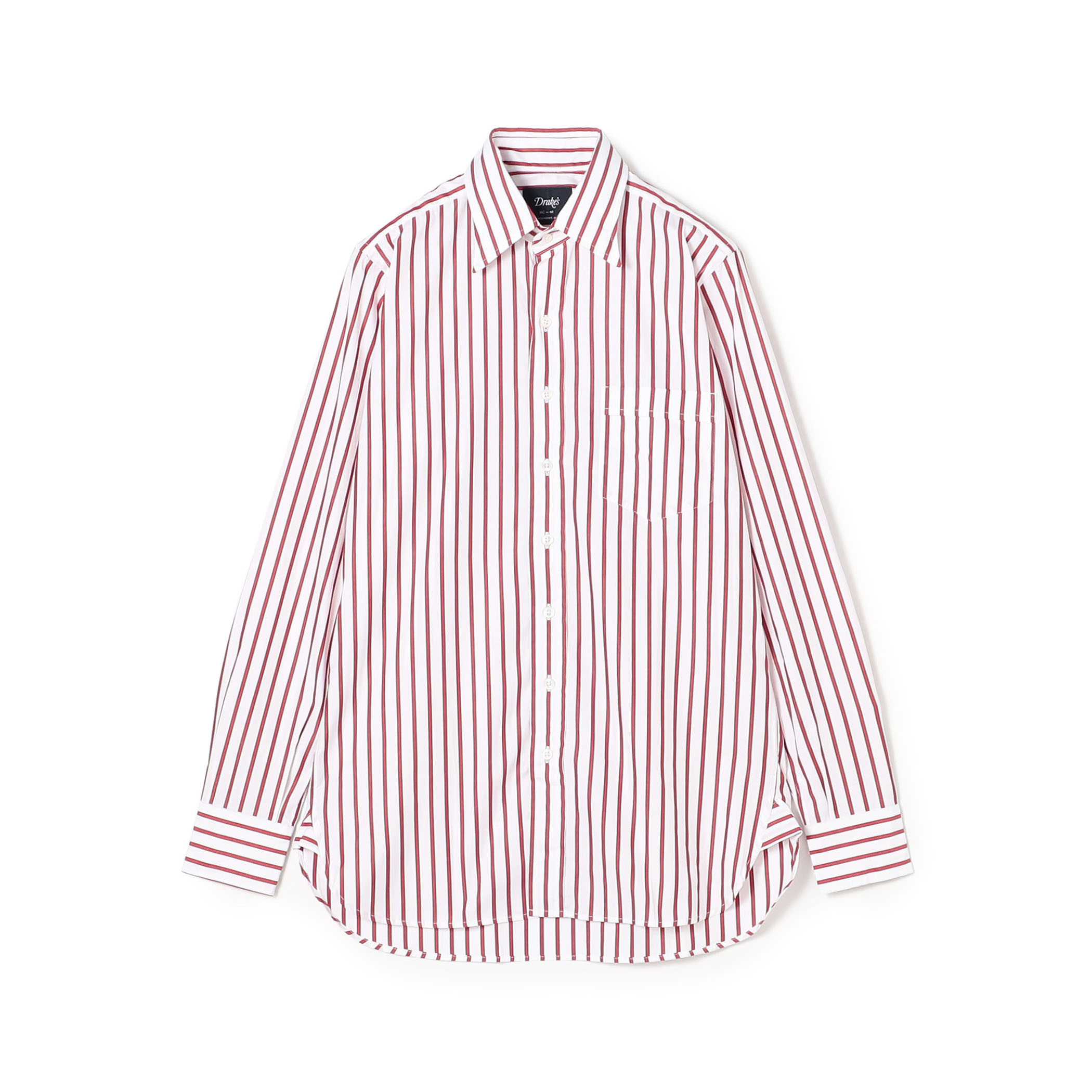 Drake&rsquo;ｓ コットンポプリン ストライプ ロングポイントシャツ
