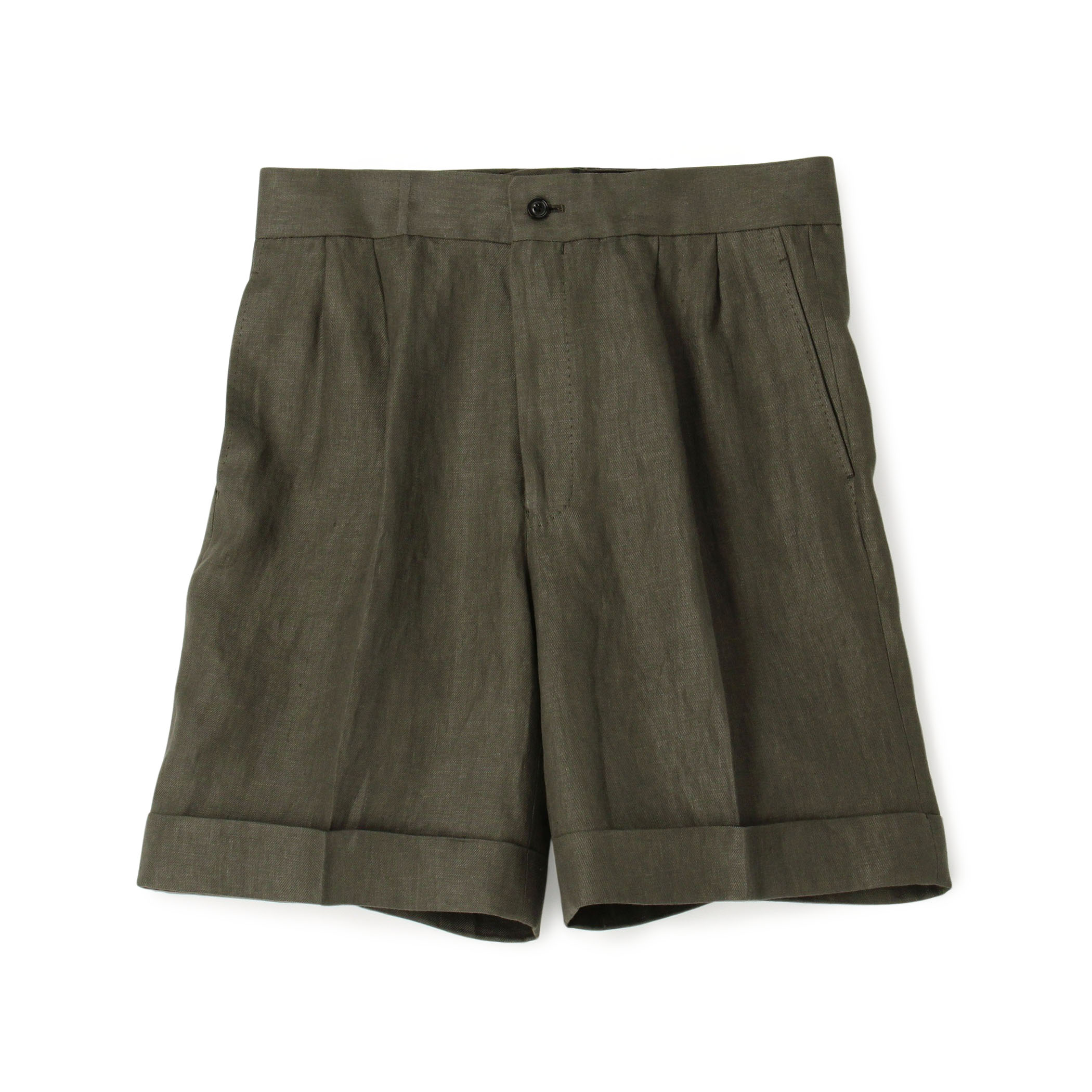 フレンチリネン バックベルト ショートパンツ