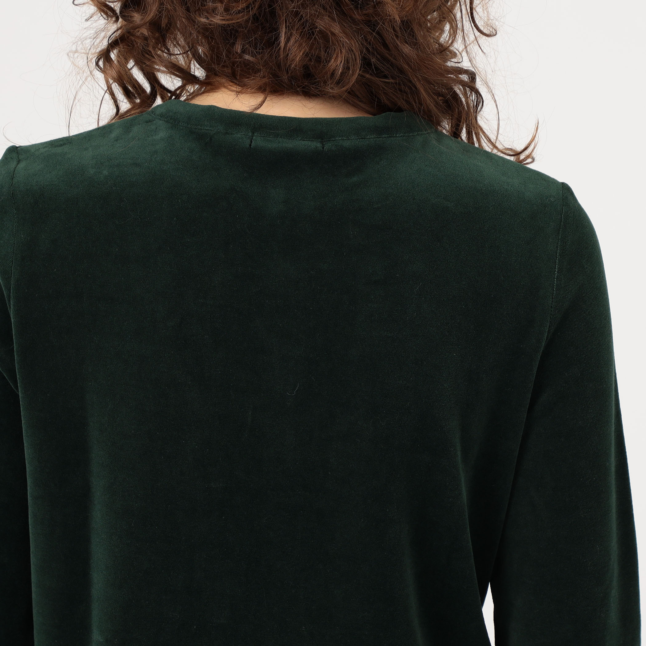 コットンポリエステルベロア クルーネックカーディガン