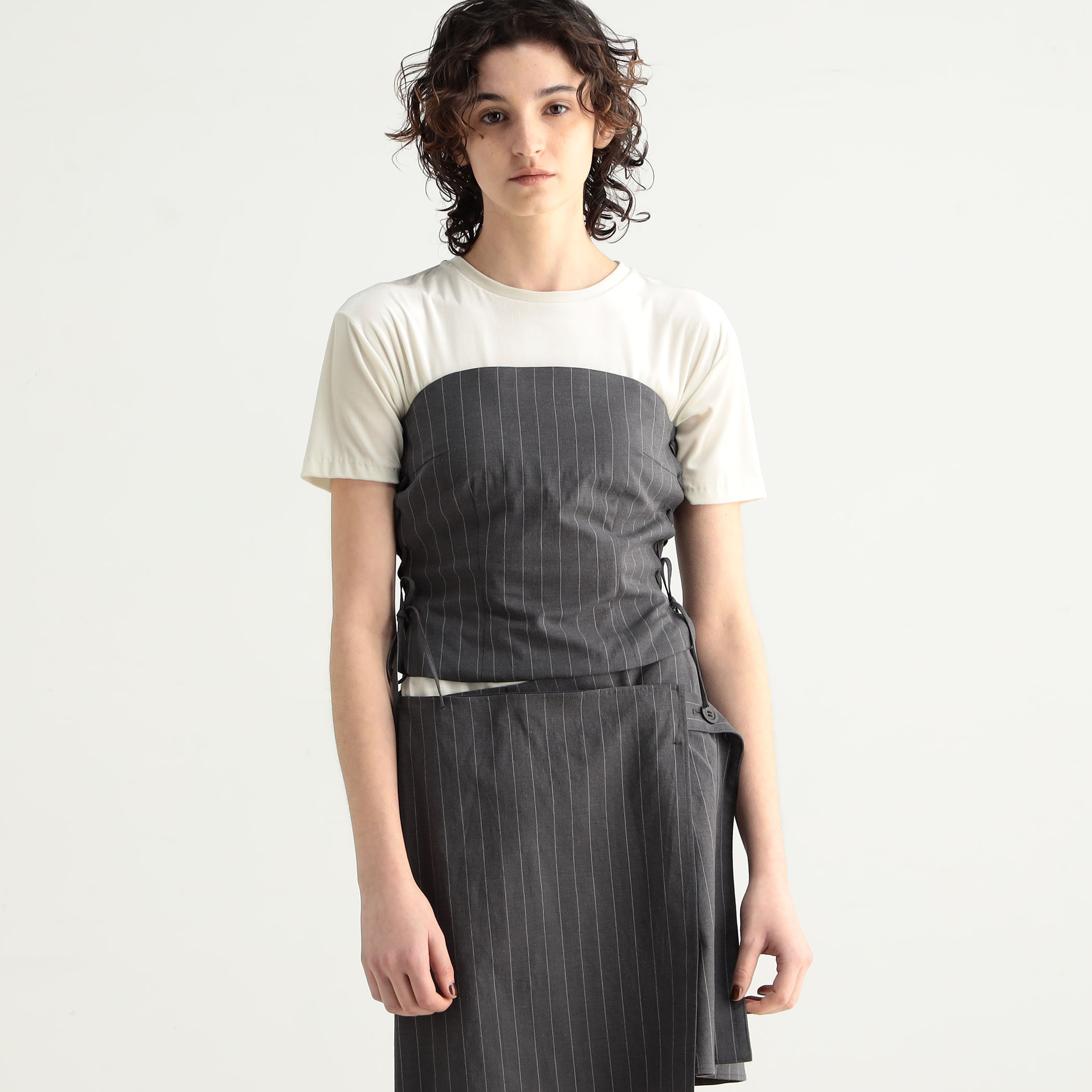 BACCAリネンコットンストライプジレ BACCA - 美品 24SS BACCA バッカ トゥモローランド シルク