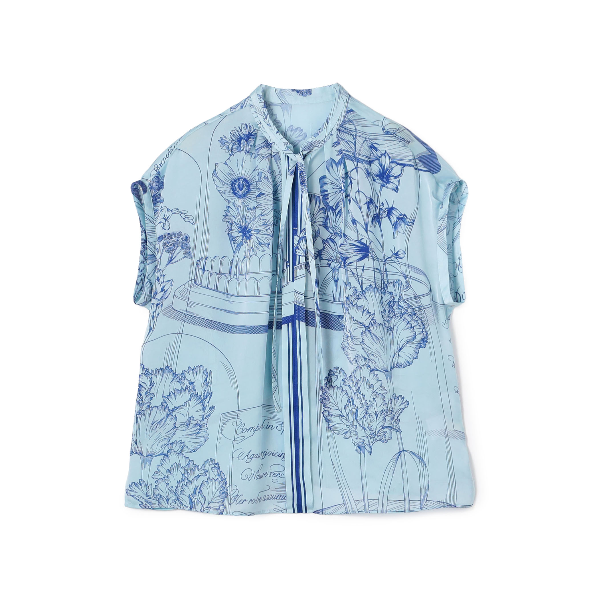 【別注】manipuri for Ballsey Glass dome Flower ボウタイブラウス