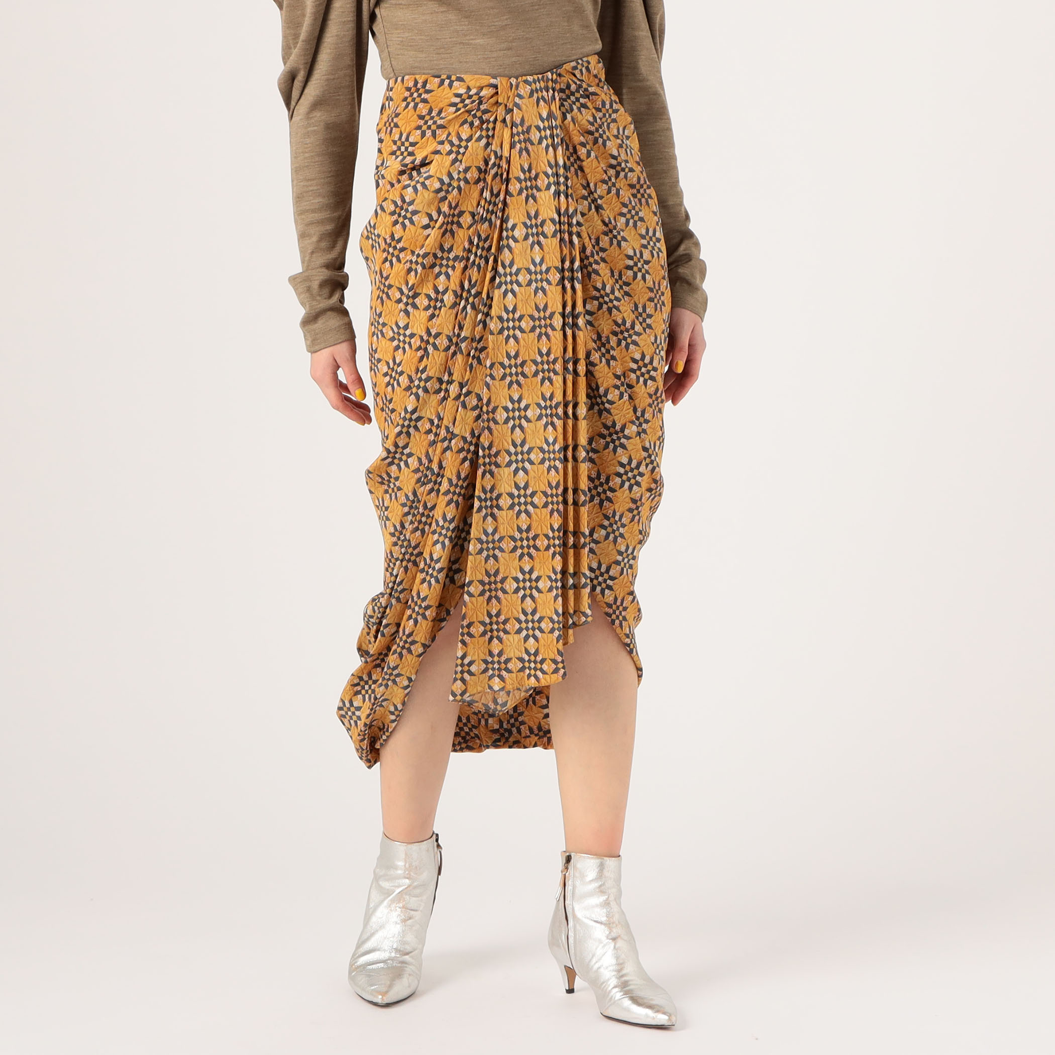 ISABEL MARANT CANDICE シルク プリントアシンメトリック