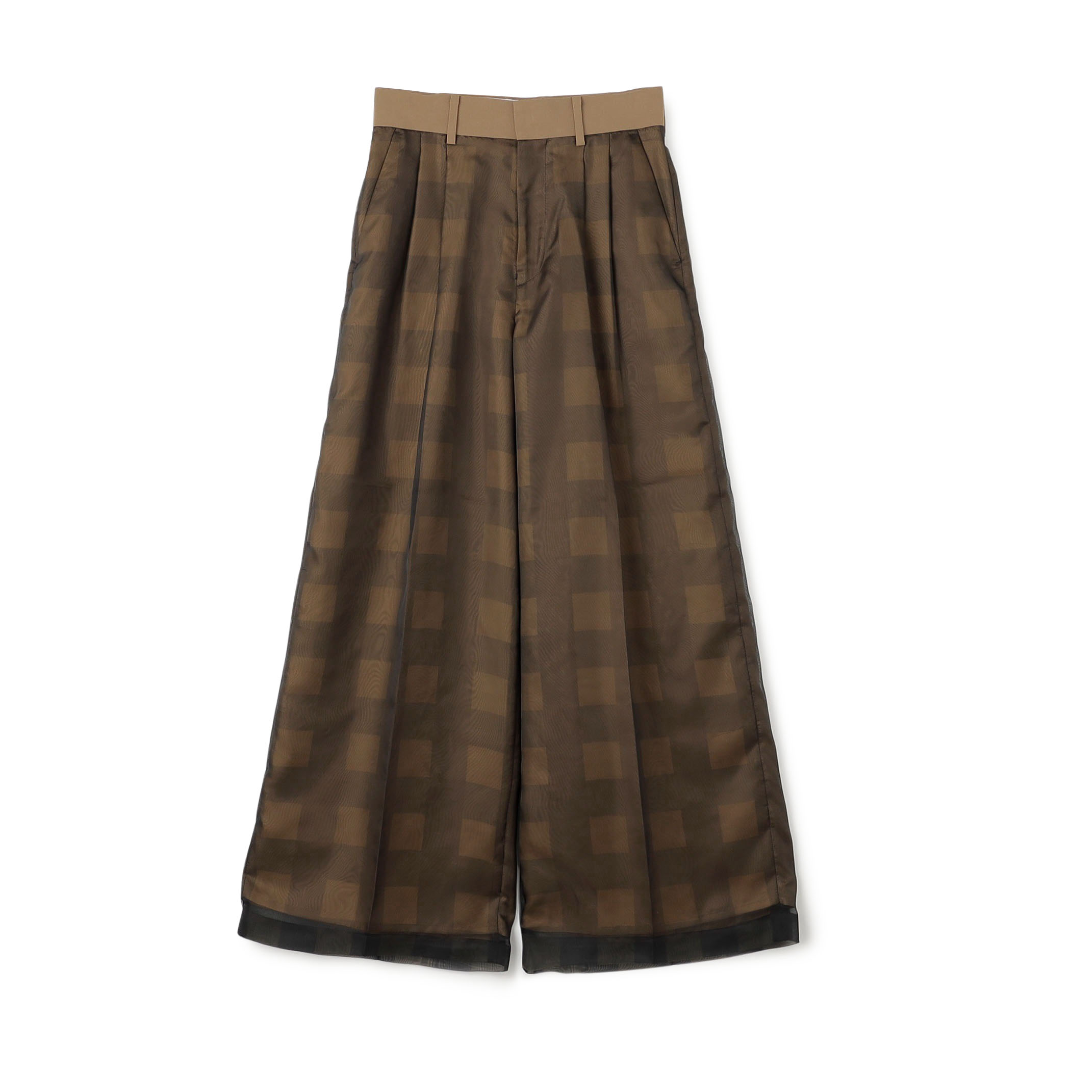 HYKE SHEER PLAID WIDE PT