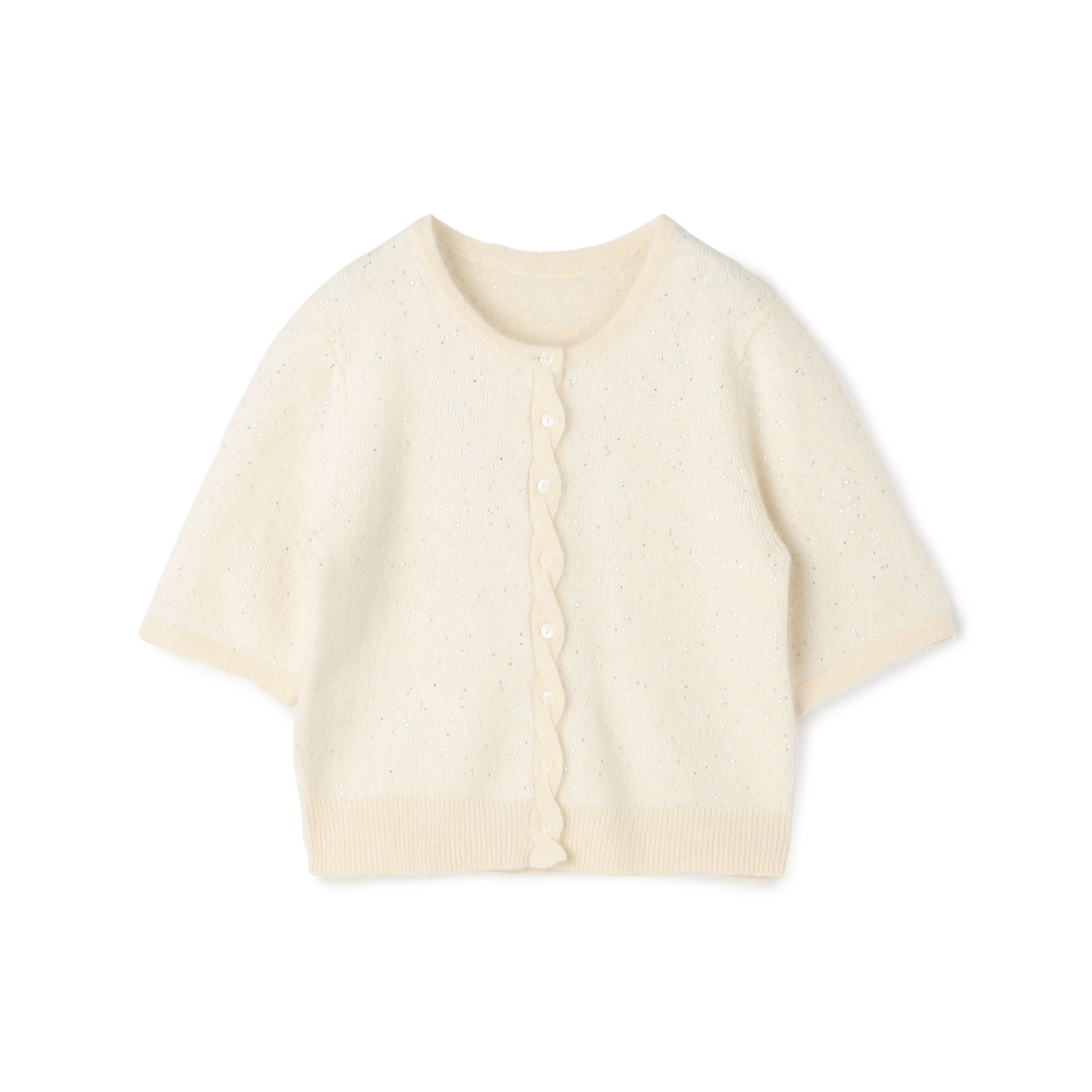 【WEB先行予約】フォックスカシミヤ ハーフスリーブカーディガン