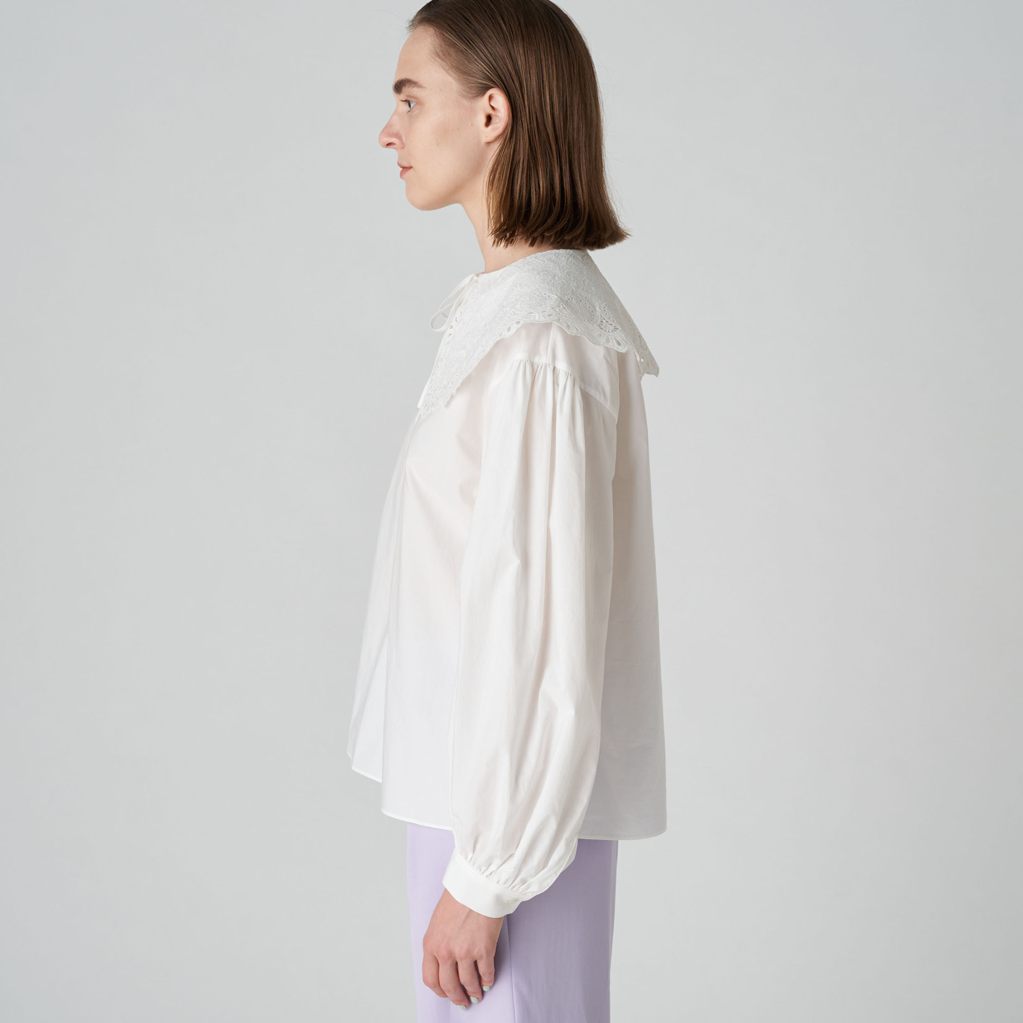 Ballsey♡レースビッグカラーブラウス　上品　仕事着 Ballsey♡レースビッグカラーブラウス 上品 仕事着 - メルカリ