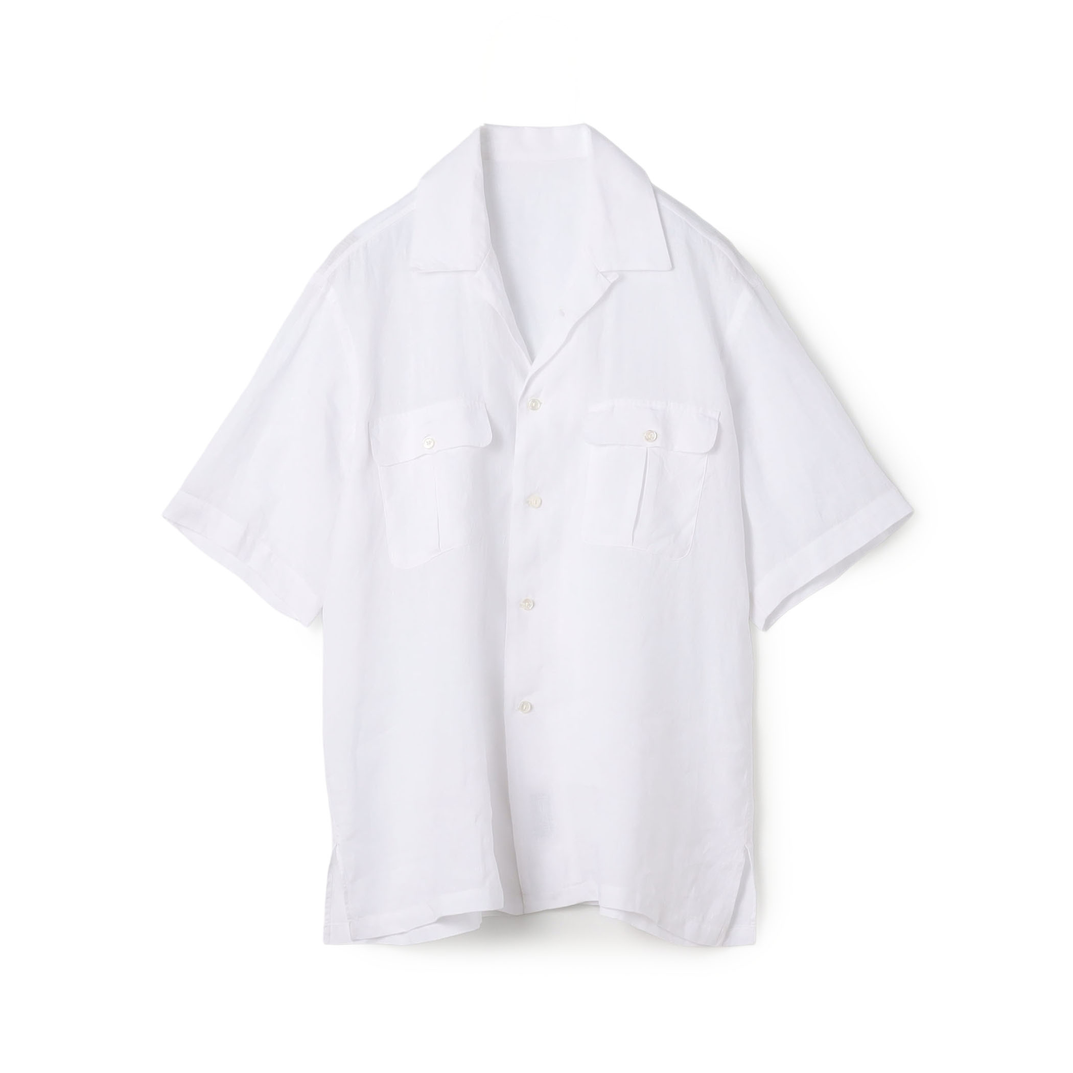 リネン ワンナップカラー ショートスリーブシャツ GOLD LINEN