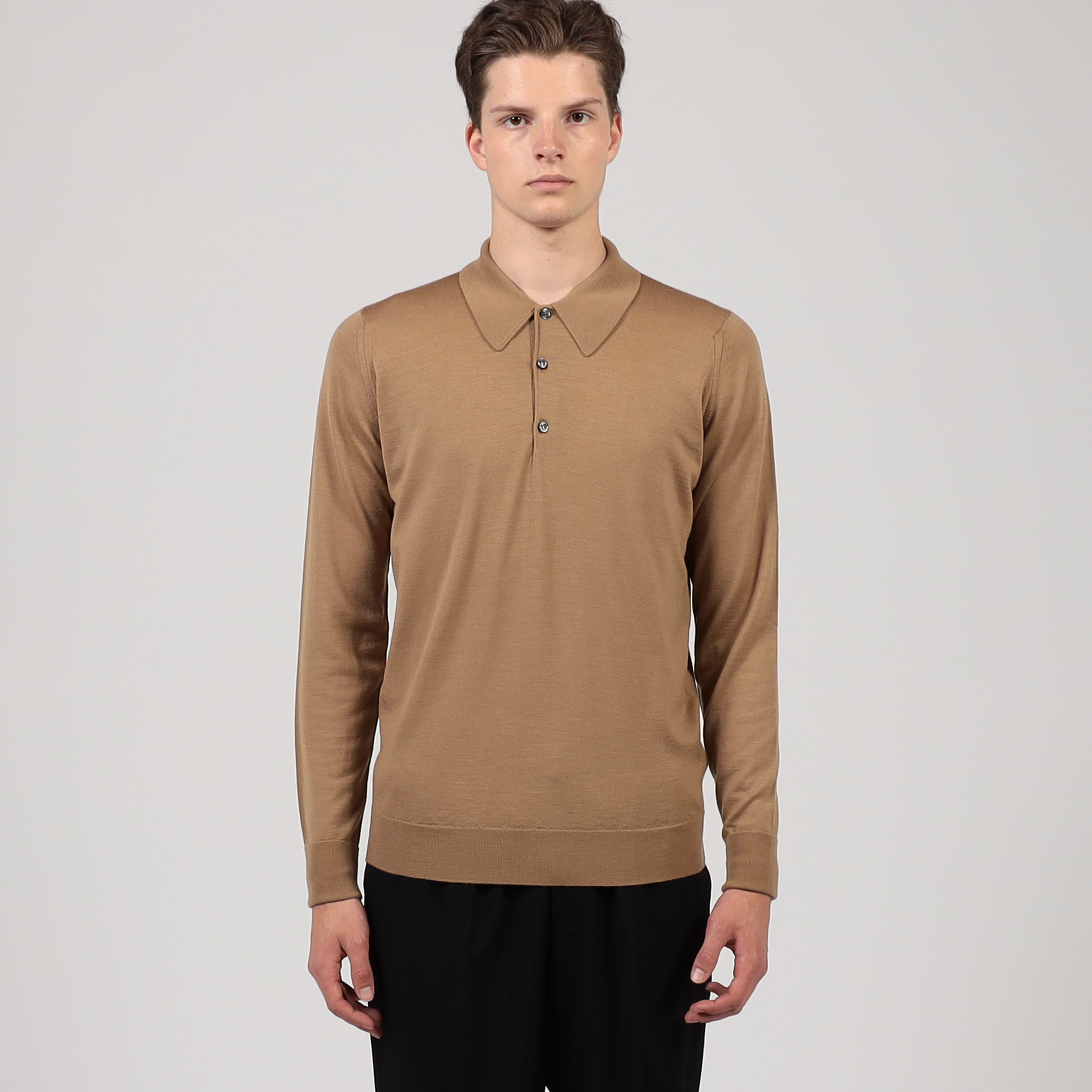 JOHN SMEDLEY 30G EASY FIT ウール ニットポロシャツ DORSET