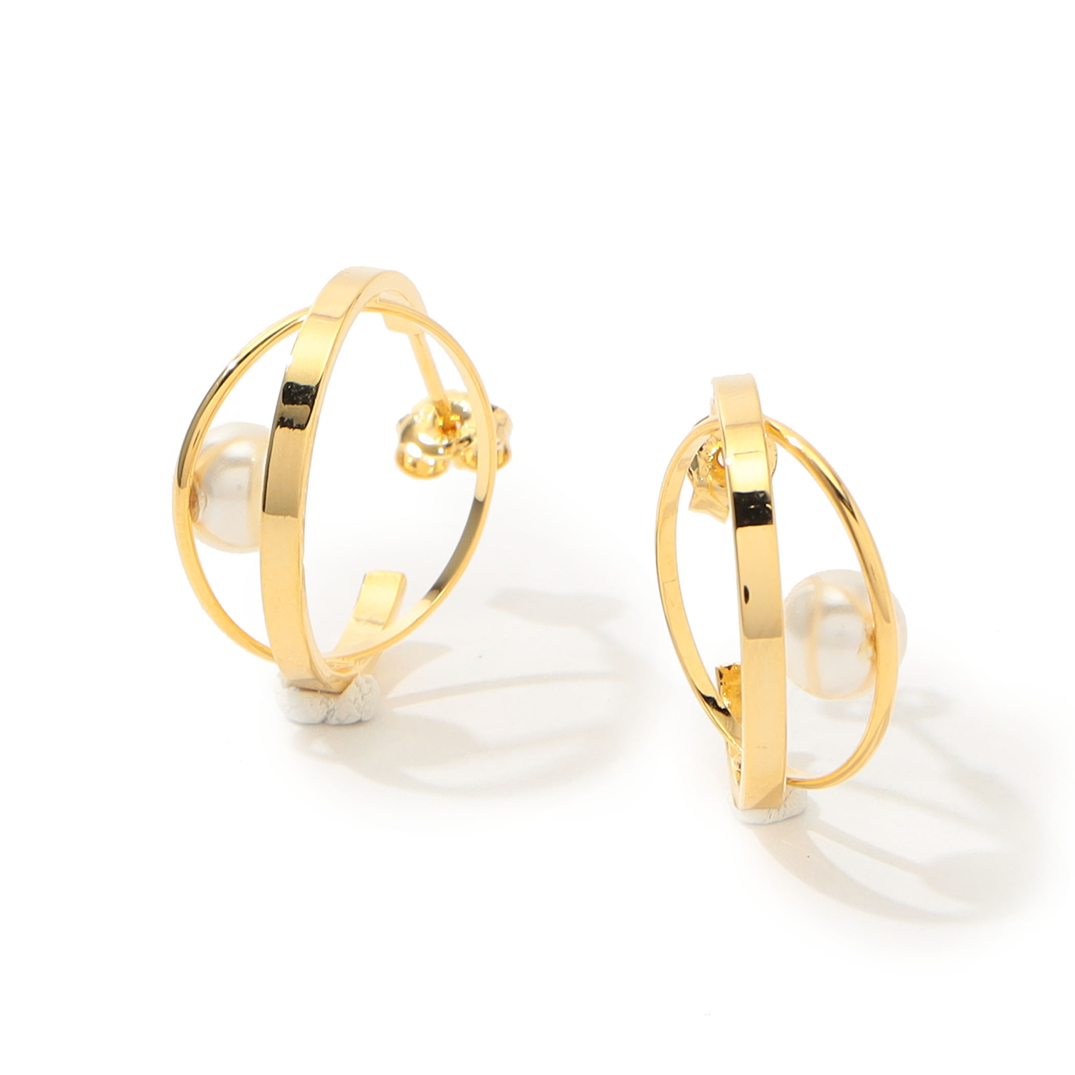 【別注】januka ダブルフープ パールピアス