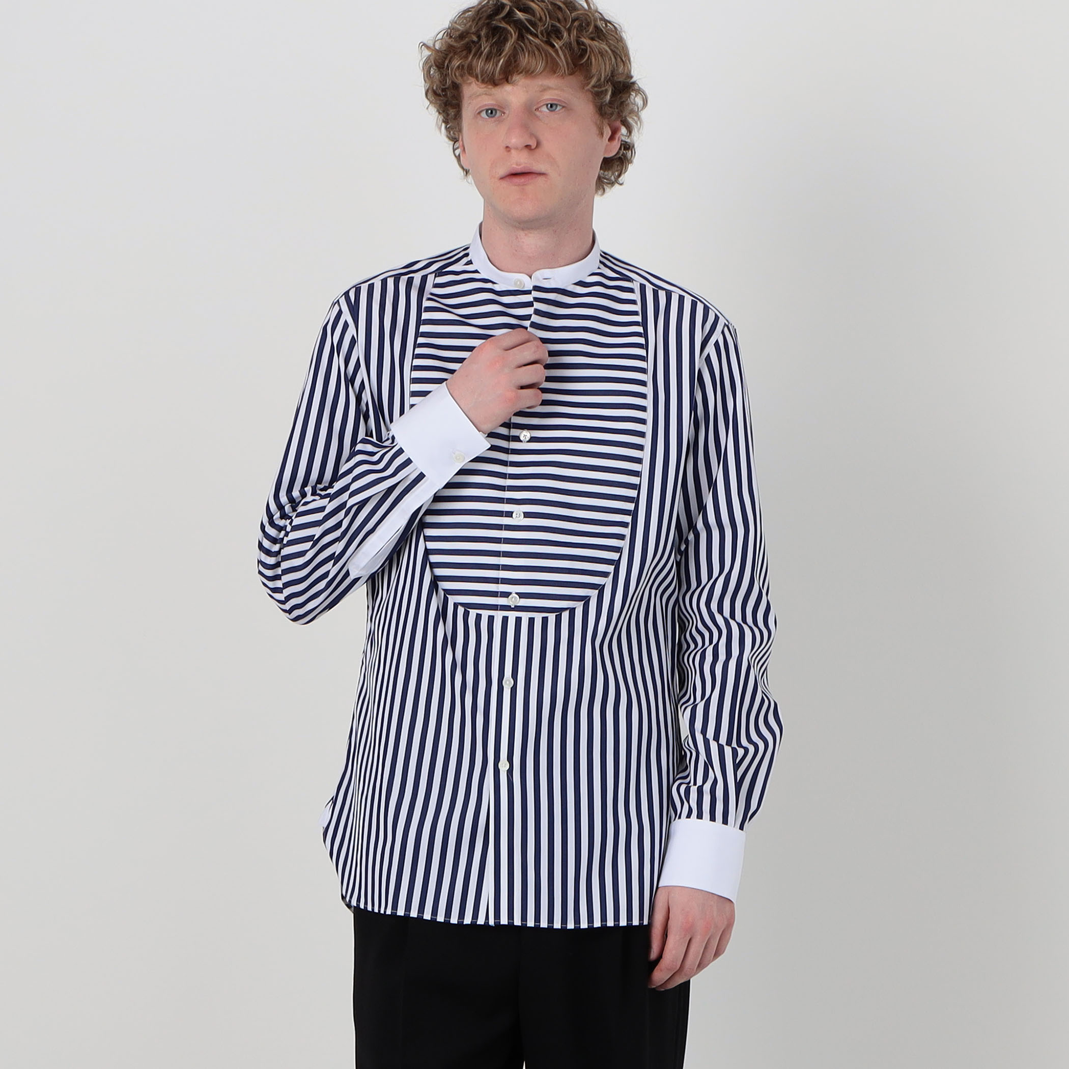 sebline BUNNY SHIRT コットン スタンドカラー ロングスリーブシャツ