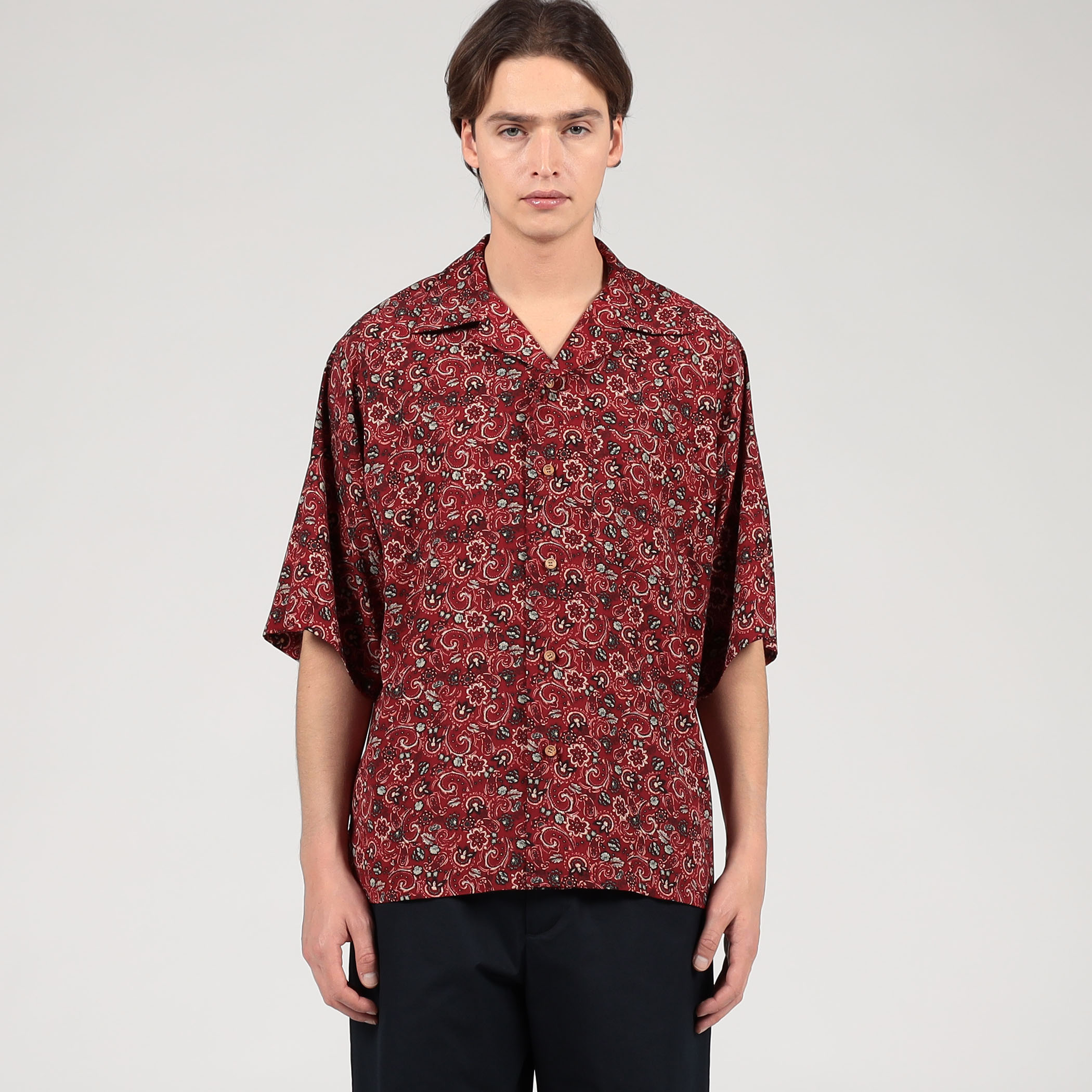 別注】m's braque ポリエステル オープンカラー ハーフスリーブシャツ