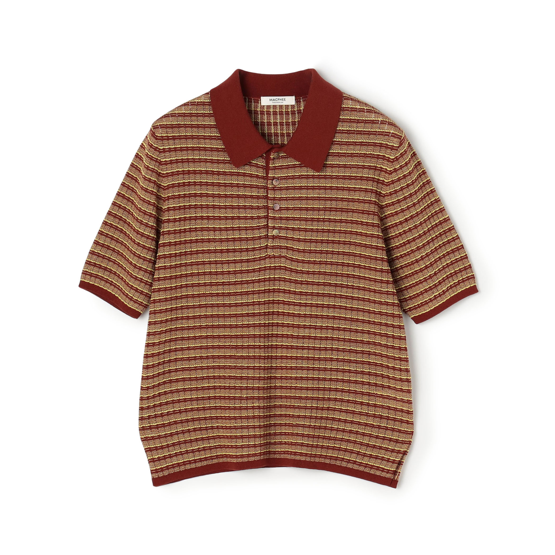 コットンナイロンチェック ポロカラープルオーバー