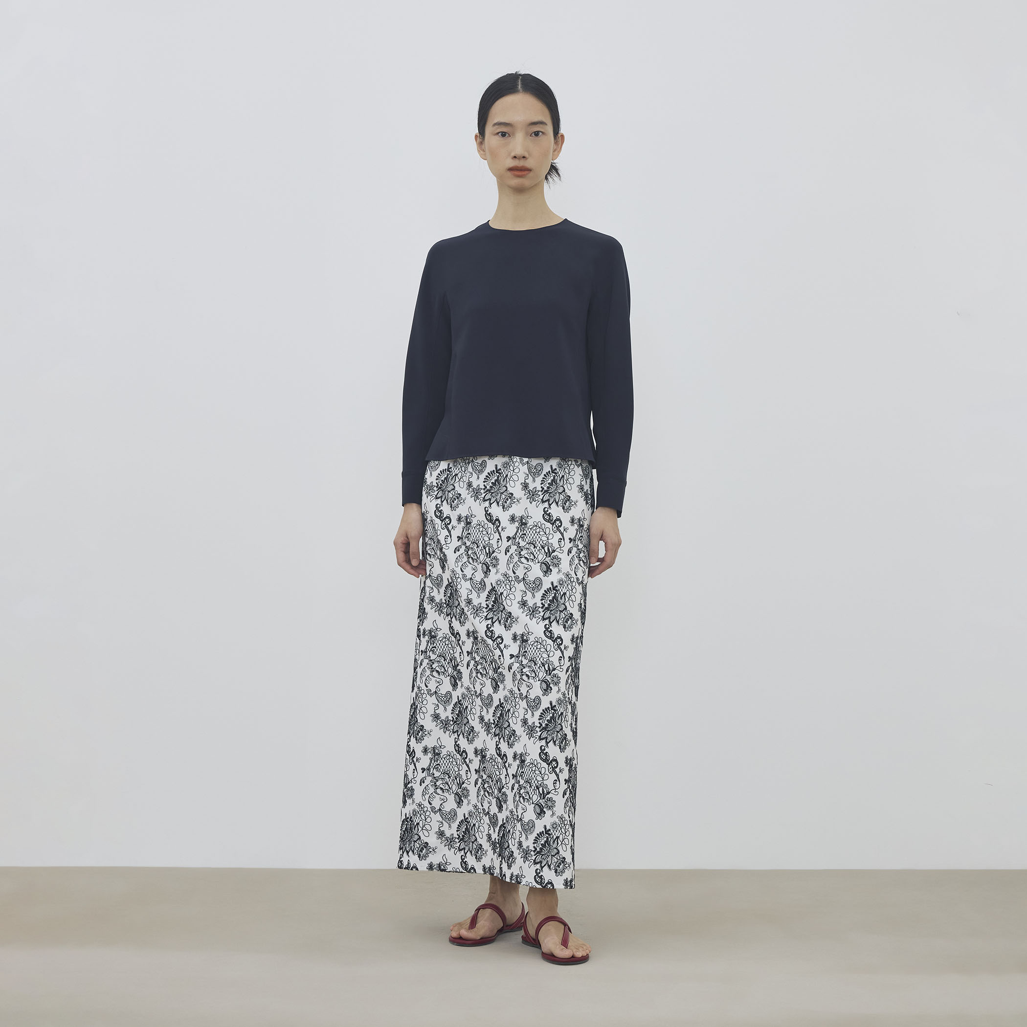 マリンレースエンブロイダリー エラスティックスカート