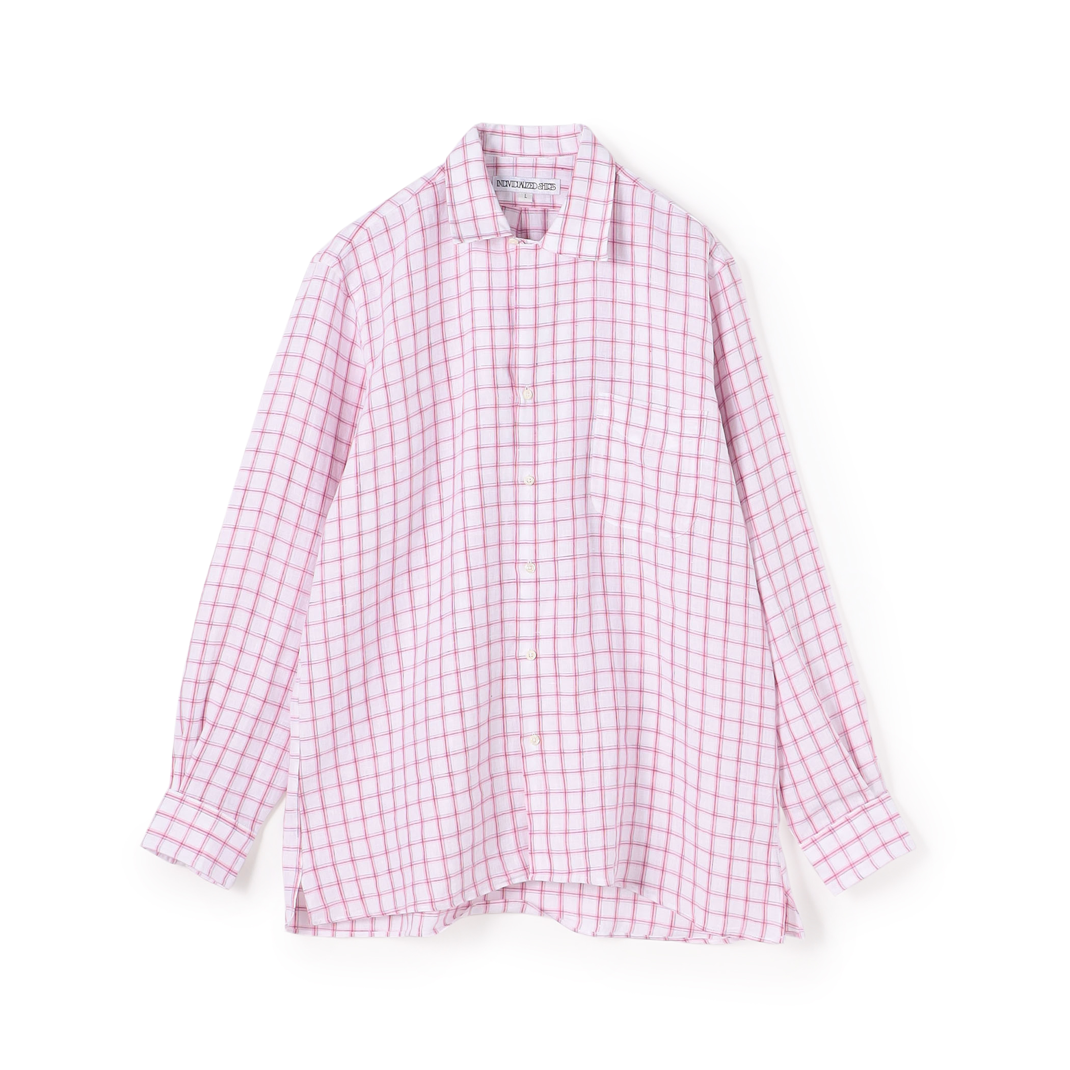 【別注】INDIVIDUALIZED SHIRTS リネン キャンプカラーシャツ