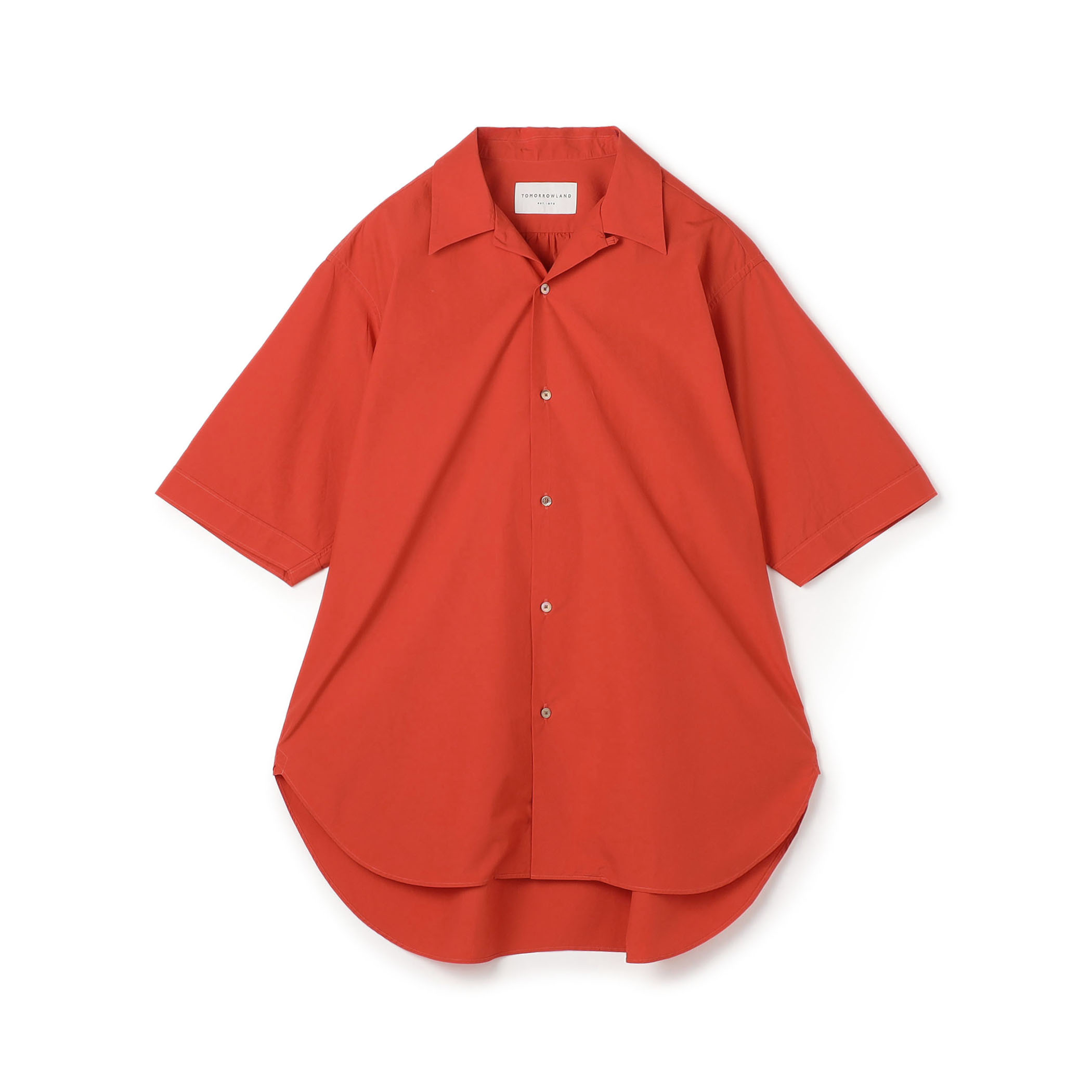 120/2コットン オープンカラーハーフスリーブ ロングシャツ