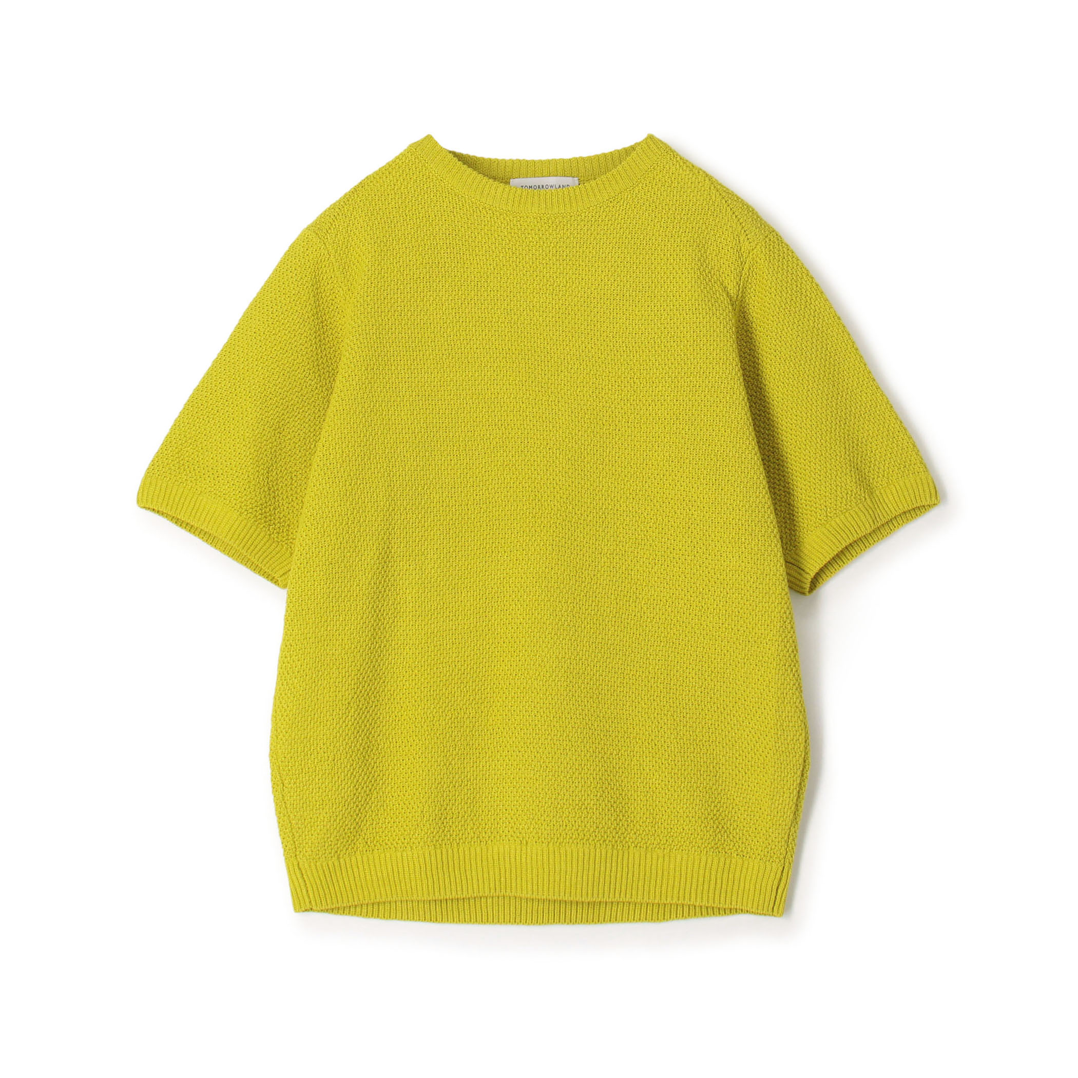 TOMORROWLAND tricot コットンリネン モスステッチ柄クルーネック半袖ニット