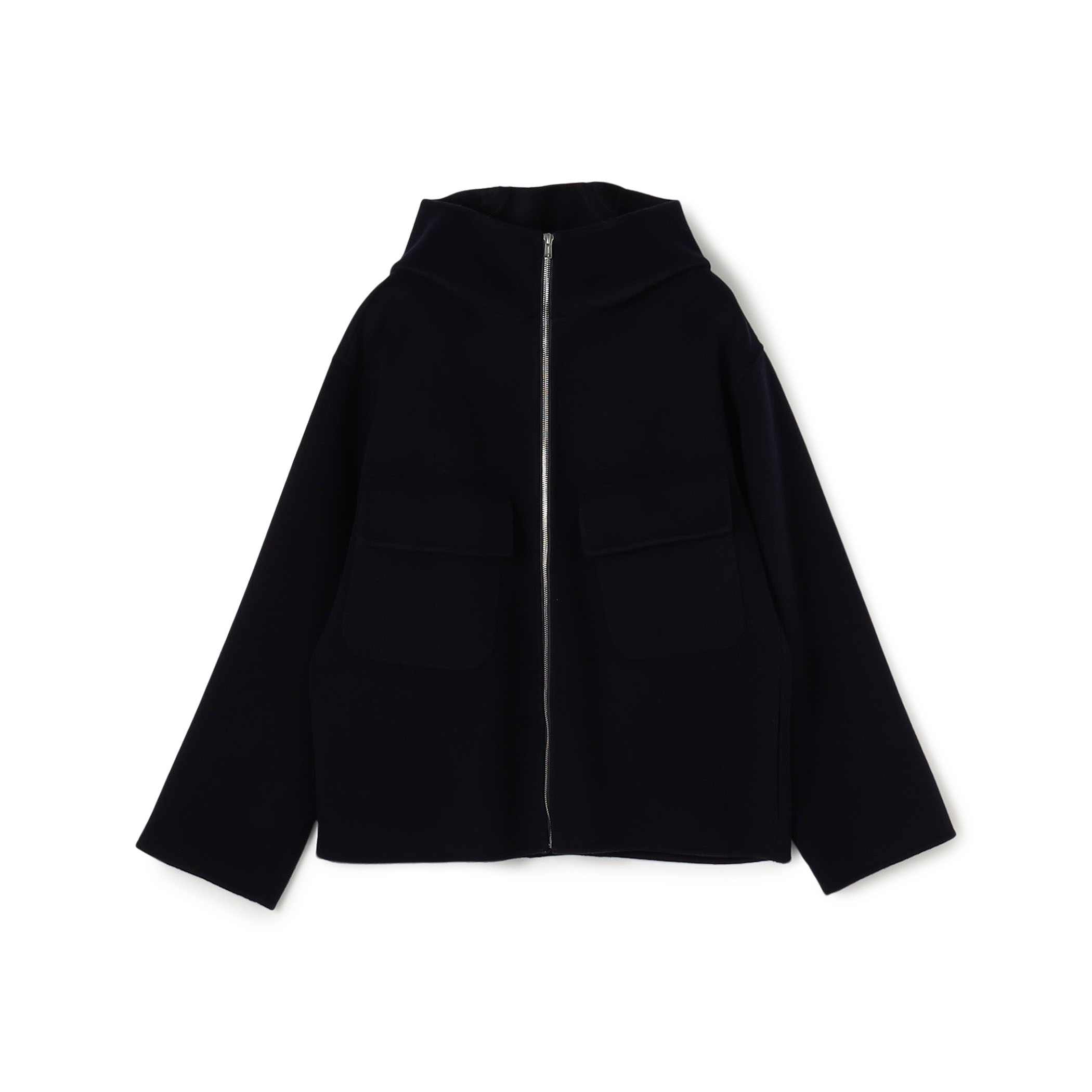 ウールカシミヤダブルフェイス フーデッドブルゾン