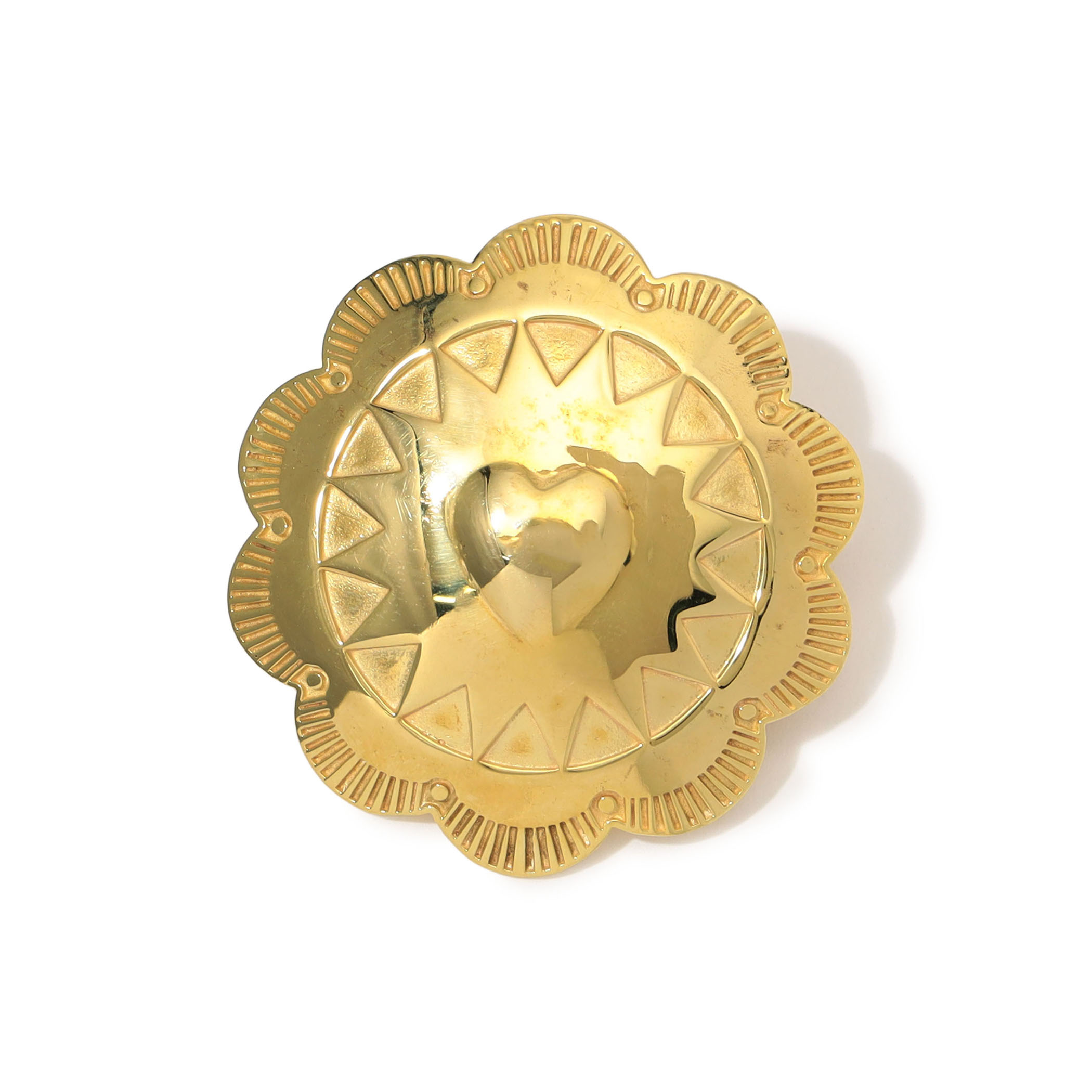 ADRAR Flower Heart ゴールド ブローチピン