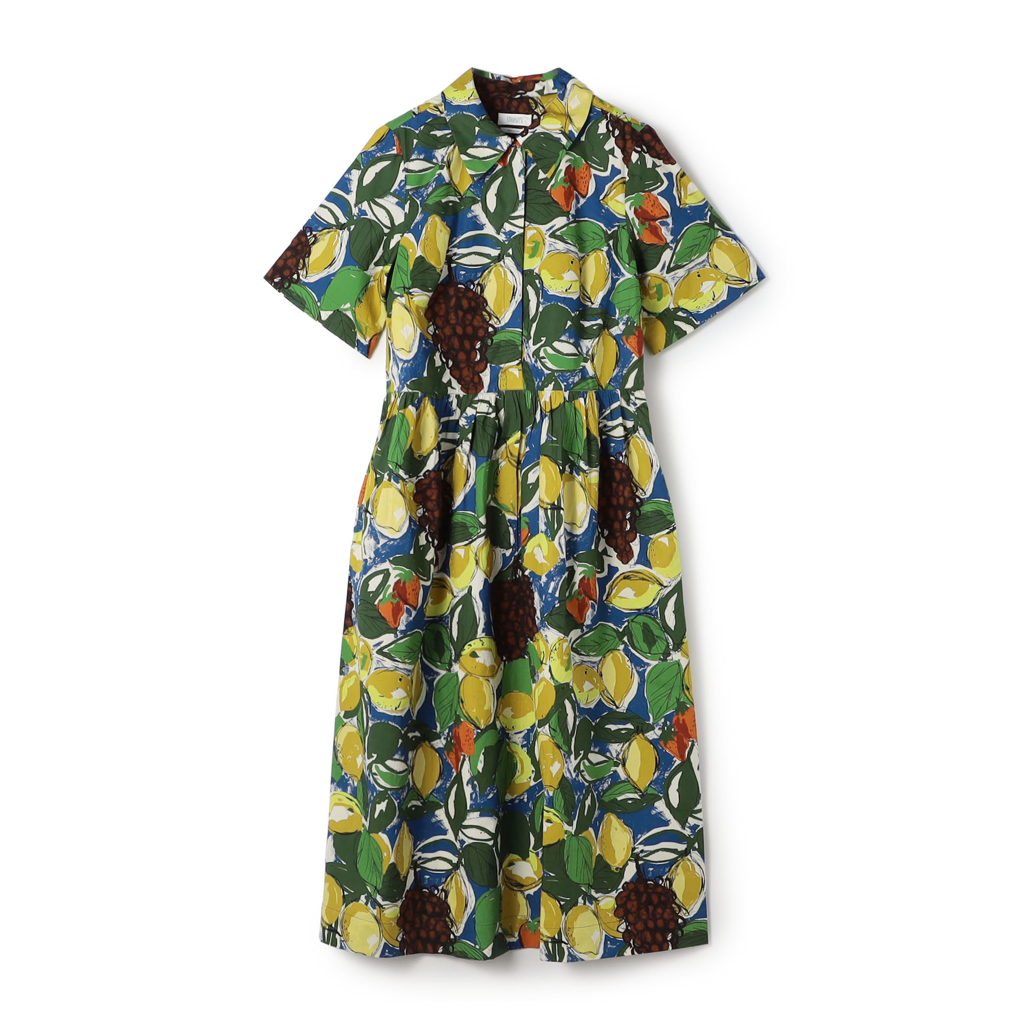 TOAST コットンフルーツプリント シャツワンピース