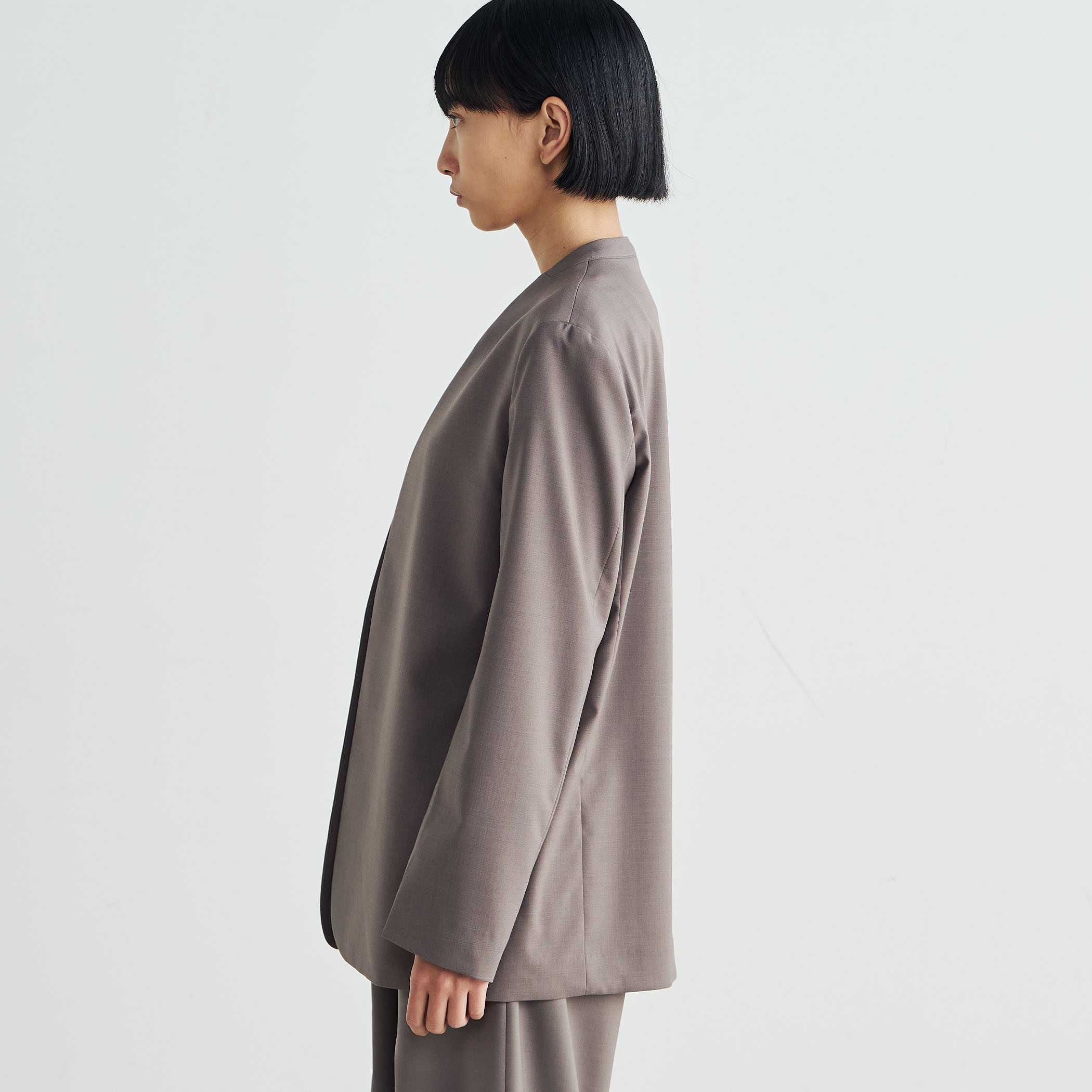 トゥモローランドのノーカラージャケット TOMORROWLAND ジャケット ノーカラージャケット ドライダブル