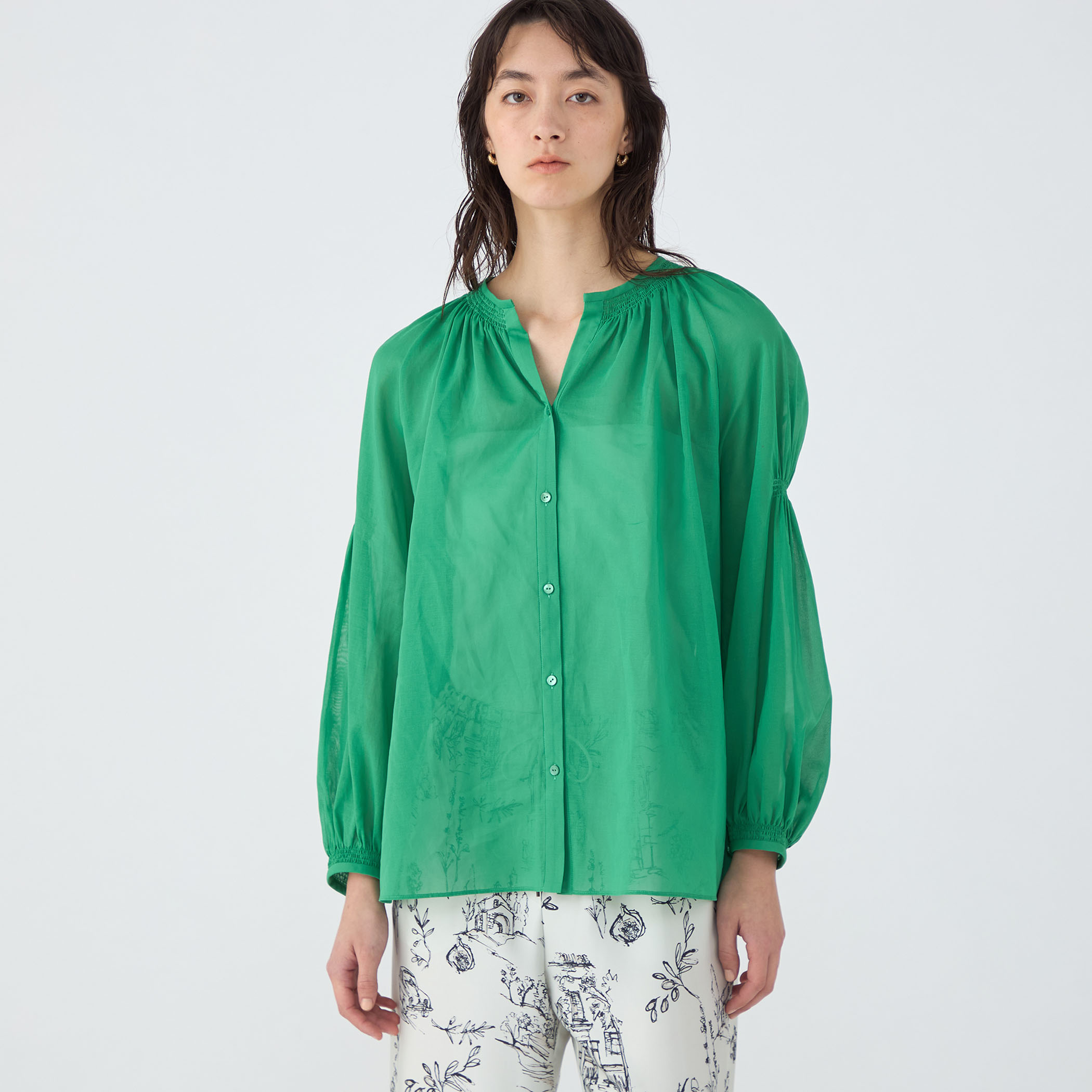 キムジー コットンシャツ MBRC THE OCEAN シャープグリーン item954afc92e46511efa2190242ac