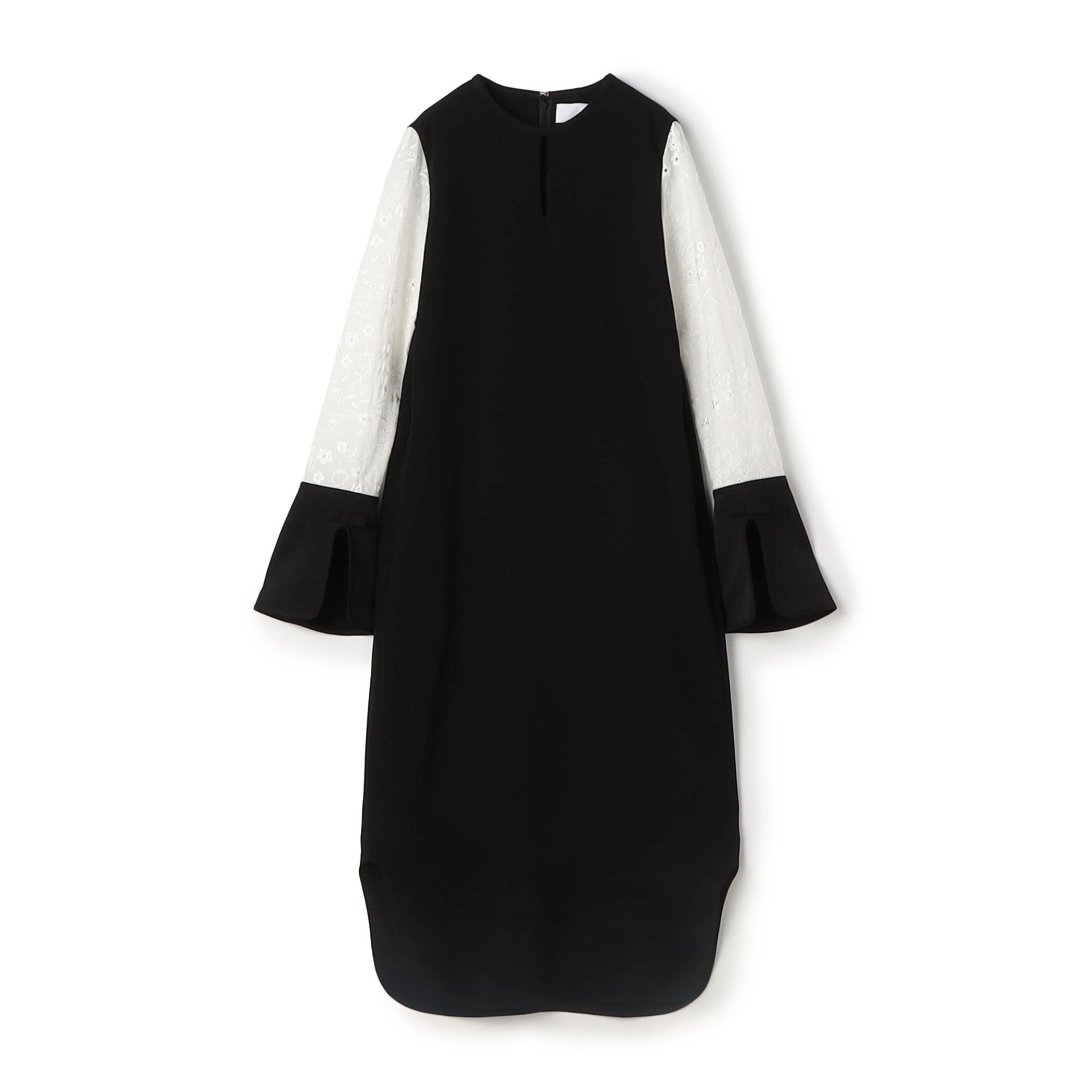 Mame Kurogouchi Floral Embroidery Sleeve Classic Dress