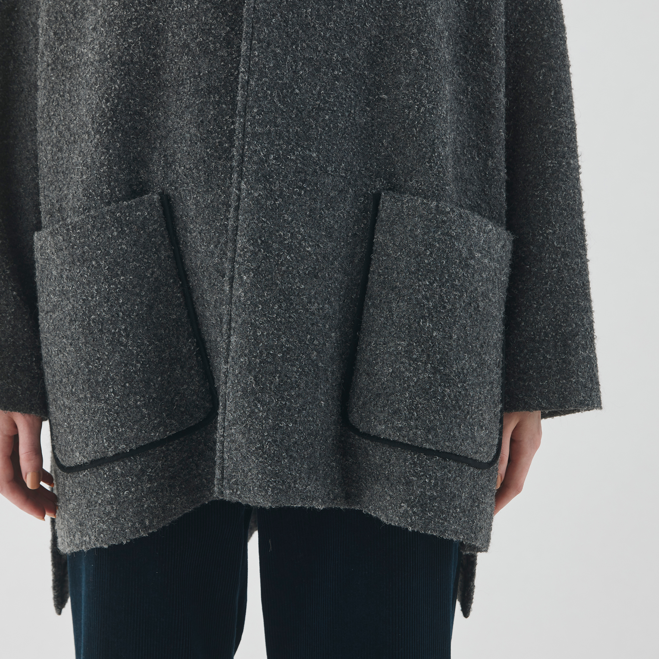 新品同様】ドゥロワー モヘヤウール ブークレーボアコート 21AW フード