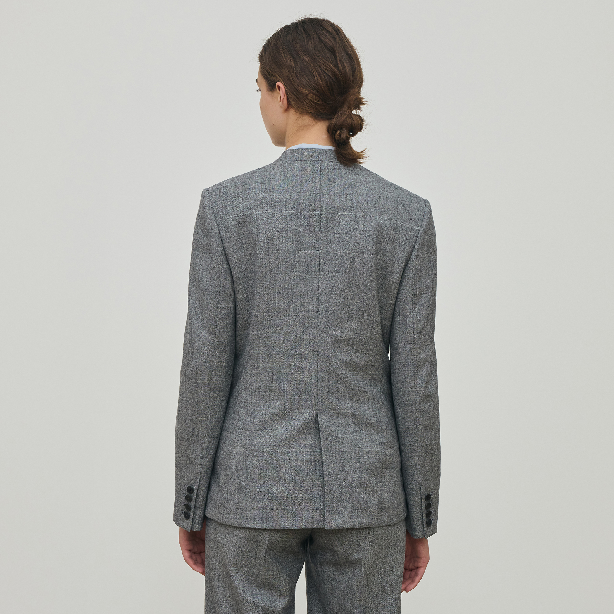 フランネルウールストレッチ ノーカラージャケット｜トゥモローランド