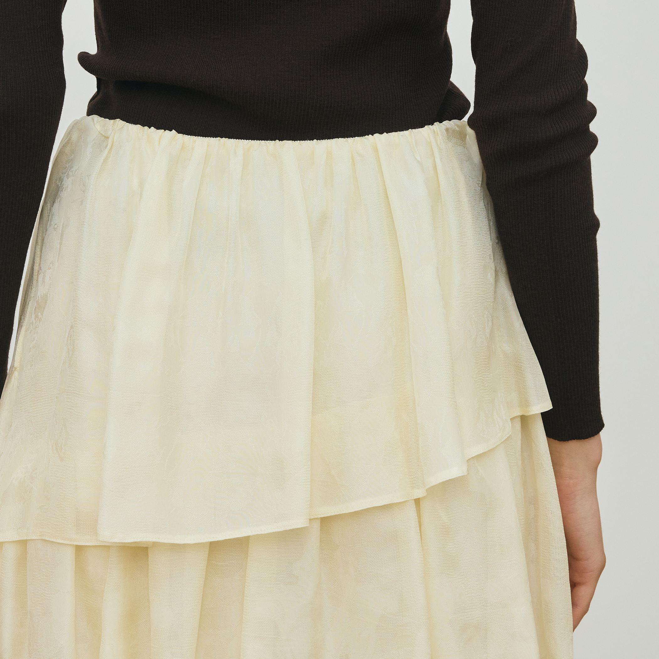 ムービングシャドウ ジャガード ティアードスカート｜トゥモローランド