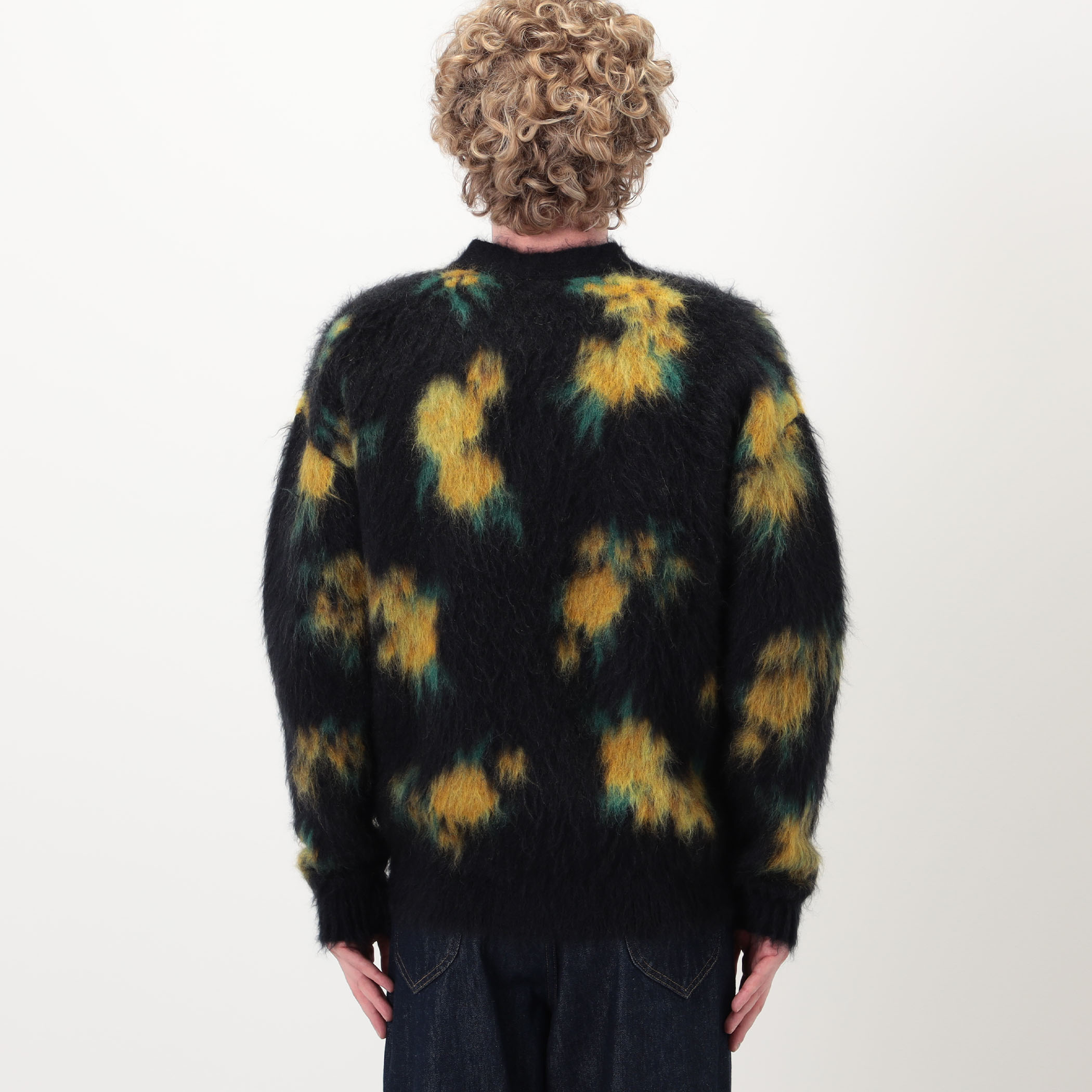 JIL SANDER MOHAIR SILK FLORAL DOUBLE FACE JACQUARD KNIT