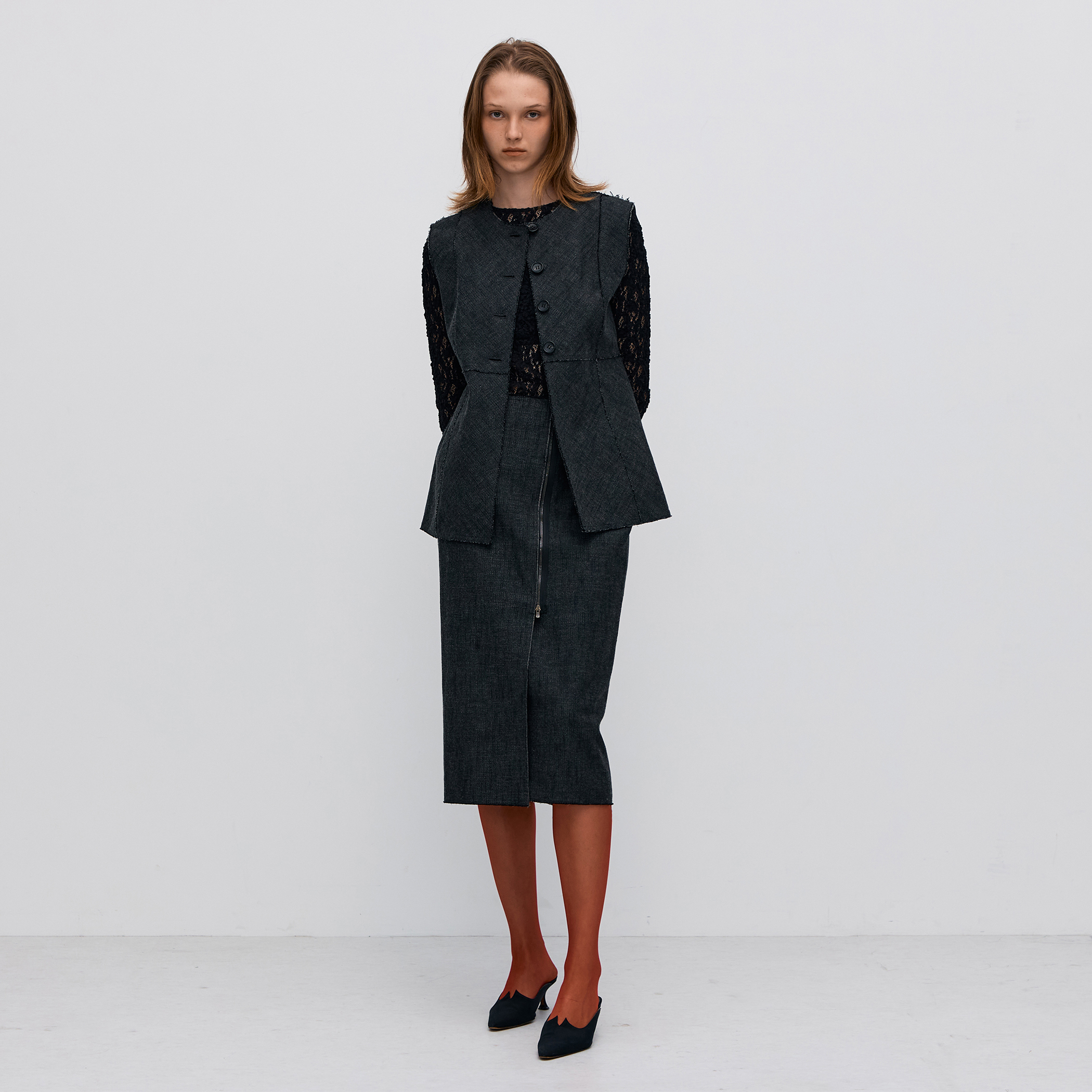 ヘリンボーンツイード タイトスカート｜トゥモローランド 公式通販