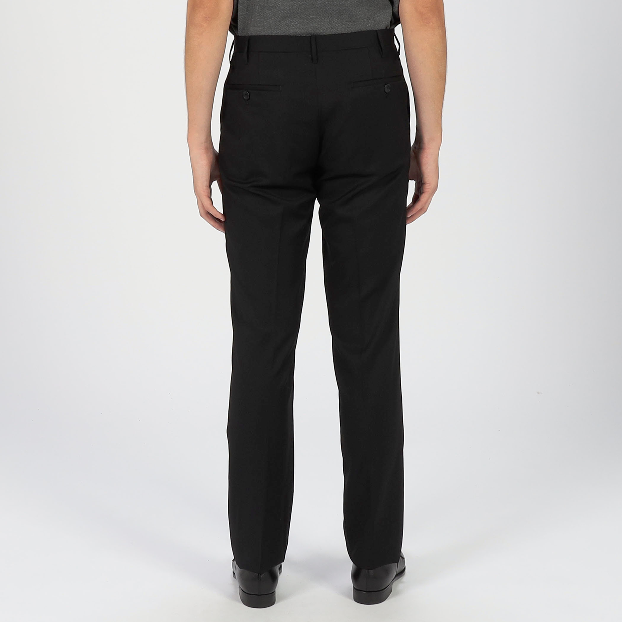 新品 ROTA 46 M ロータ 1プリーツ ウール スラックス 黒 ブラック ポリエステルウール アウト1プリーツストレートスラックス CHAPLIN