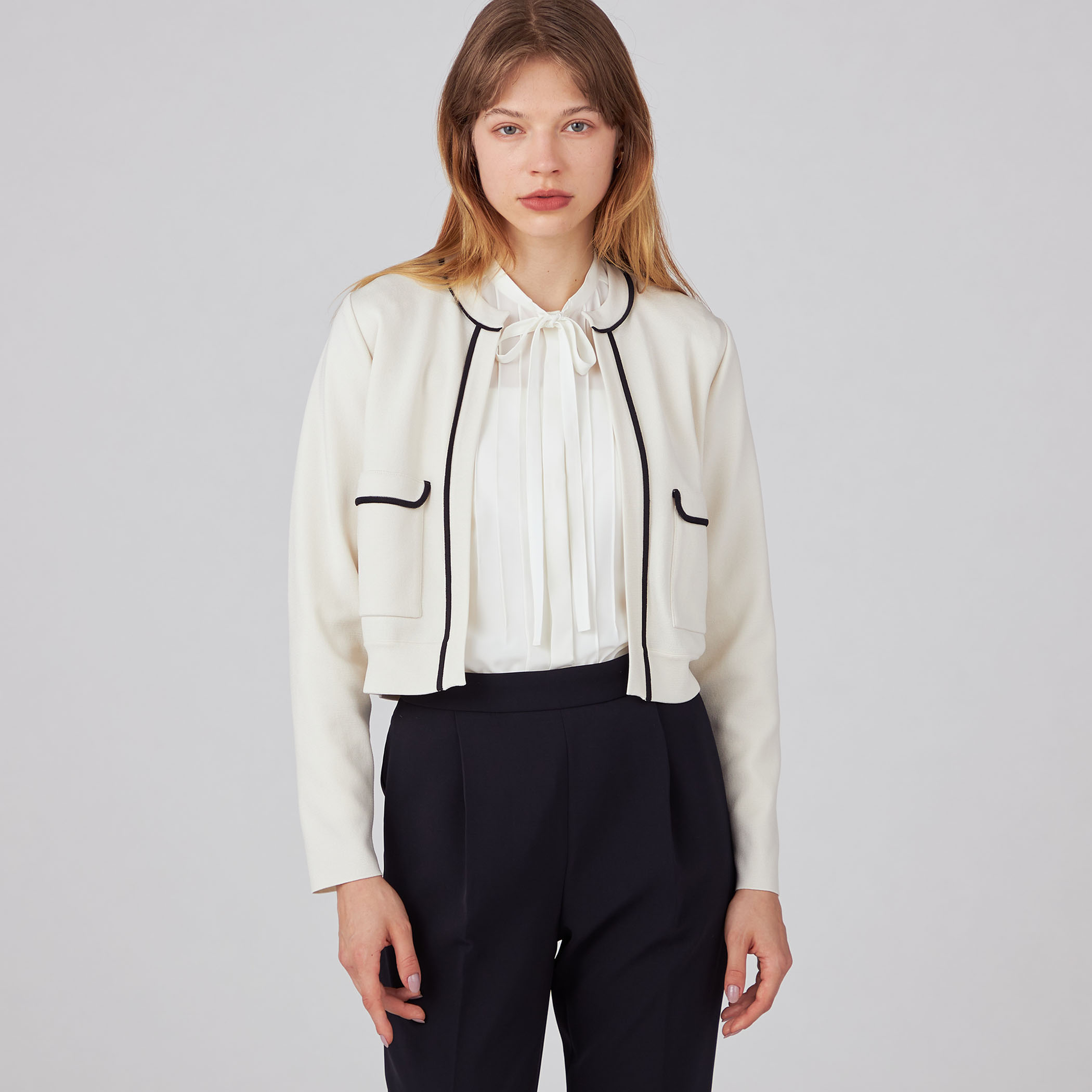 ミラノリブ クルーネックカーディガン｜トゥモローランド 公式通販