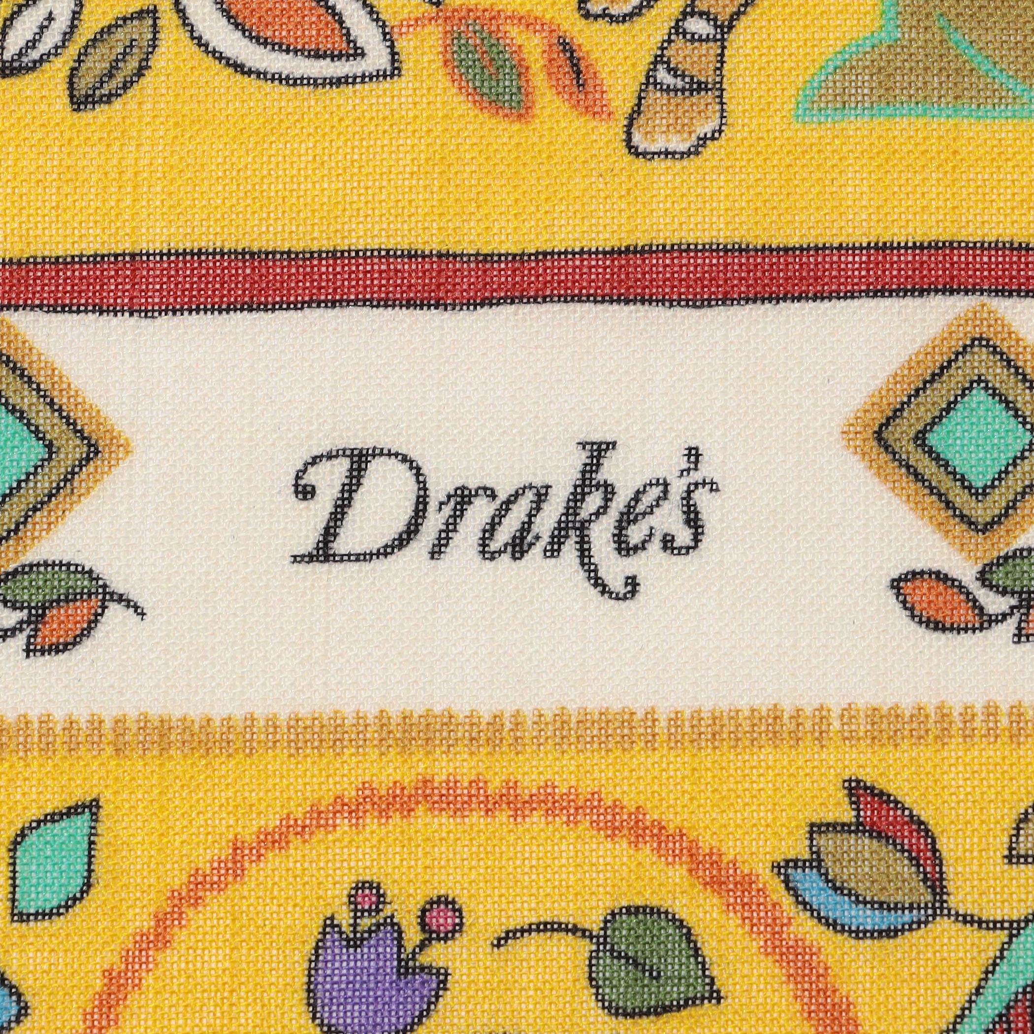 Drake's TIGER GARDEN PRINT BANDANA ウールシルクプリントスカーフ