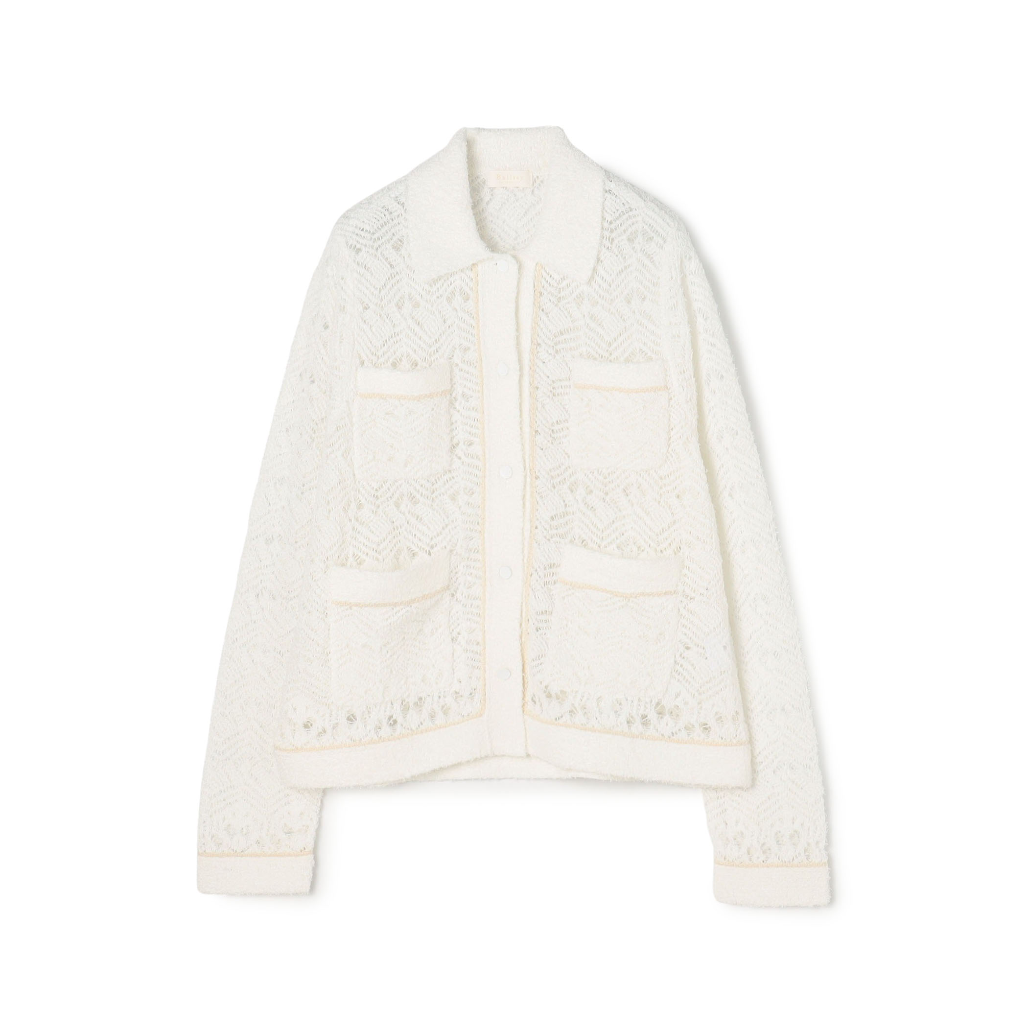 コットンナイロンファンシーヤーン 4Pカーディガン