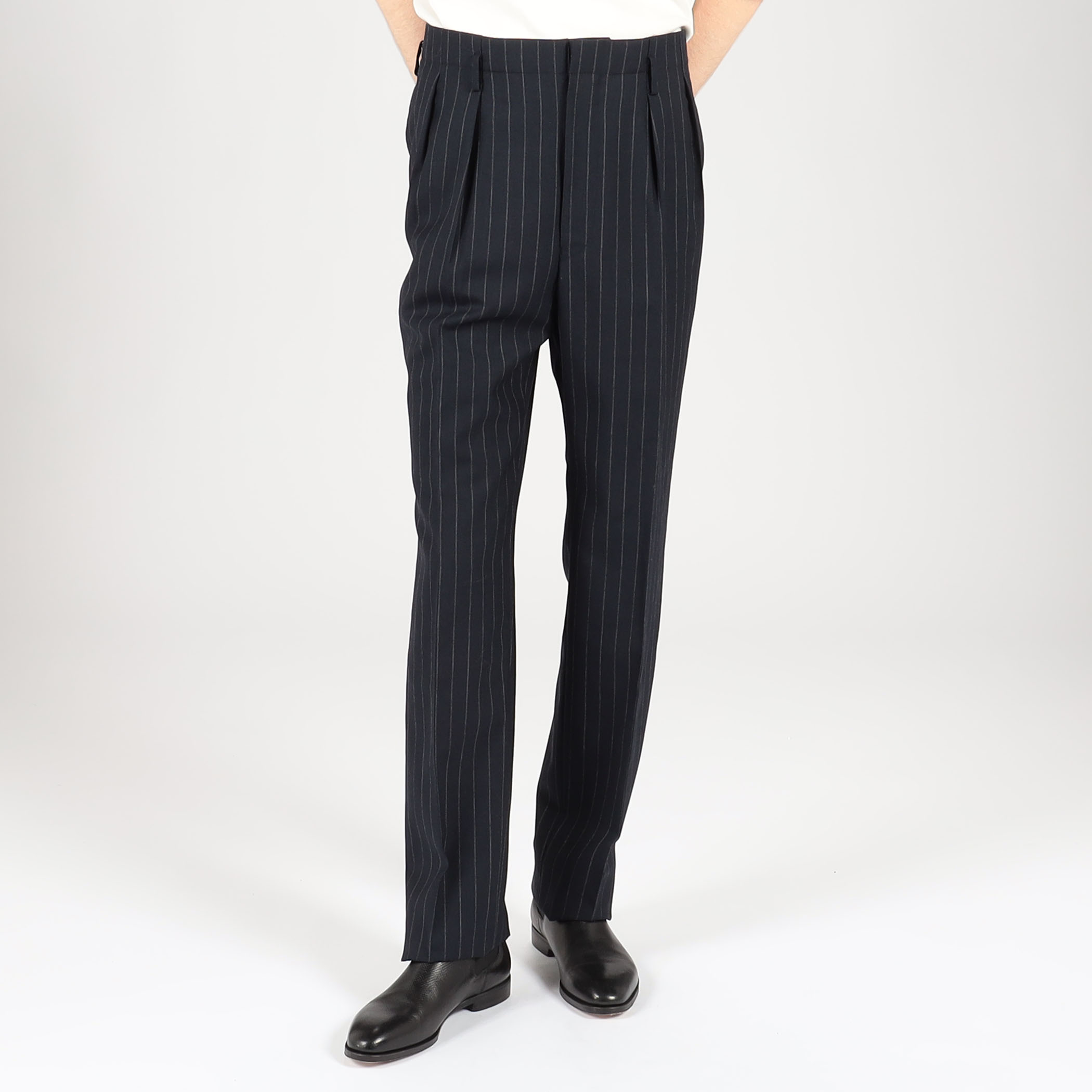 FUMIYA HIRANO EDWARD ウール 2プリーツトラウザーズ