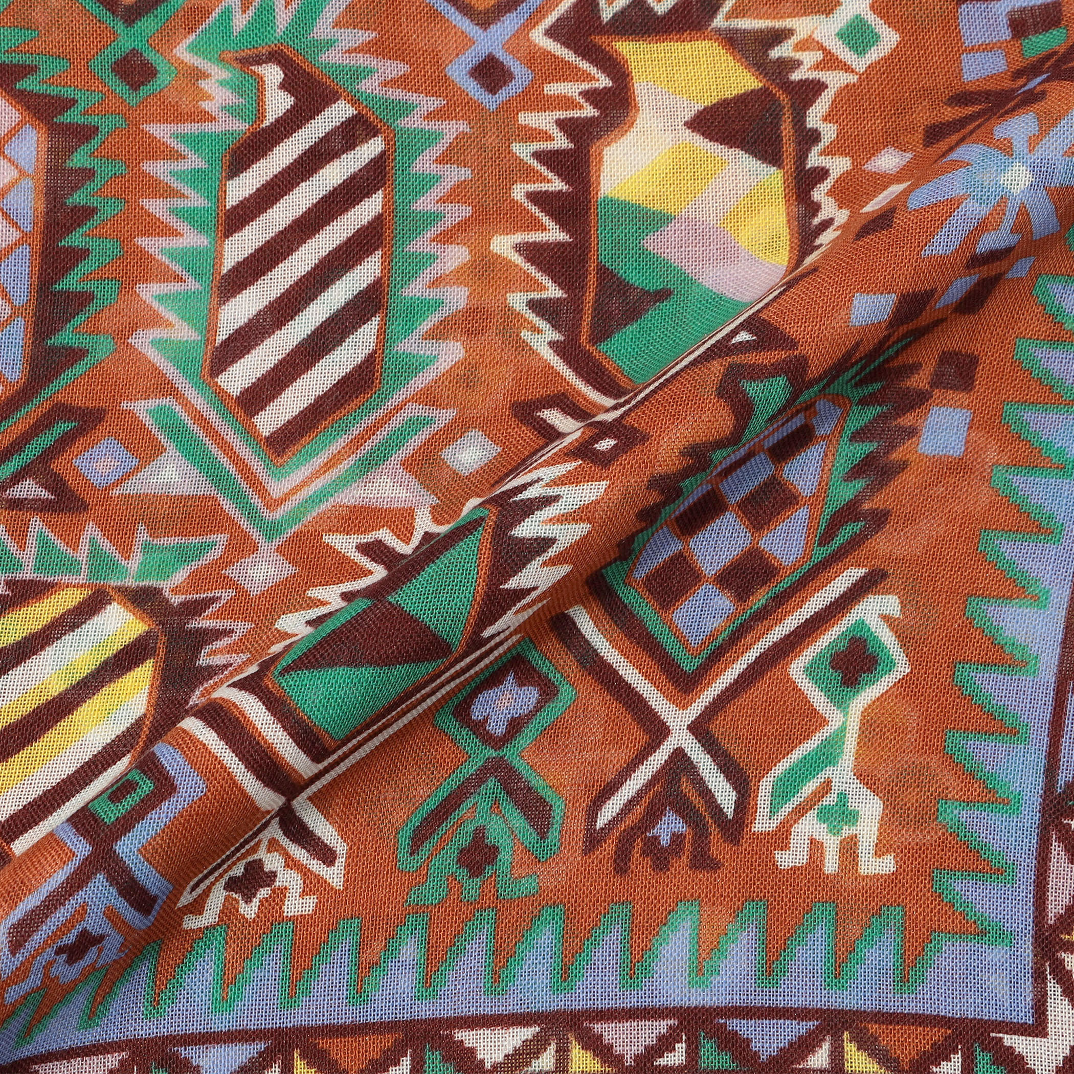 Drake's CARPET PRINT TUBULAR SCARF ウールシルクプリントスカーフ