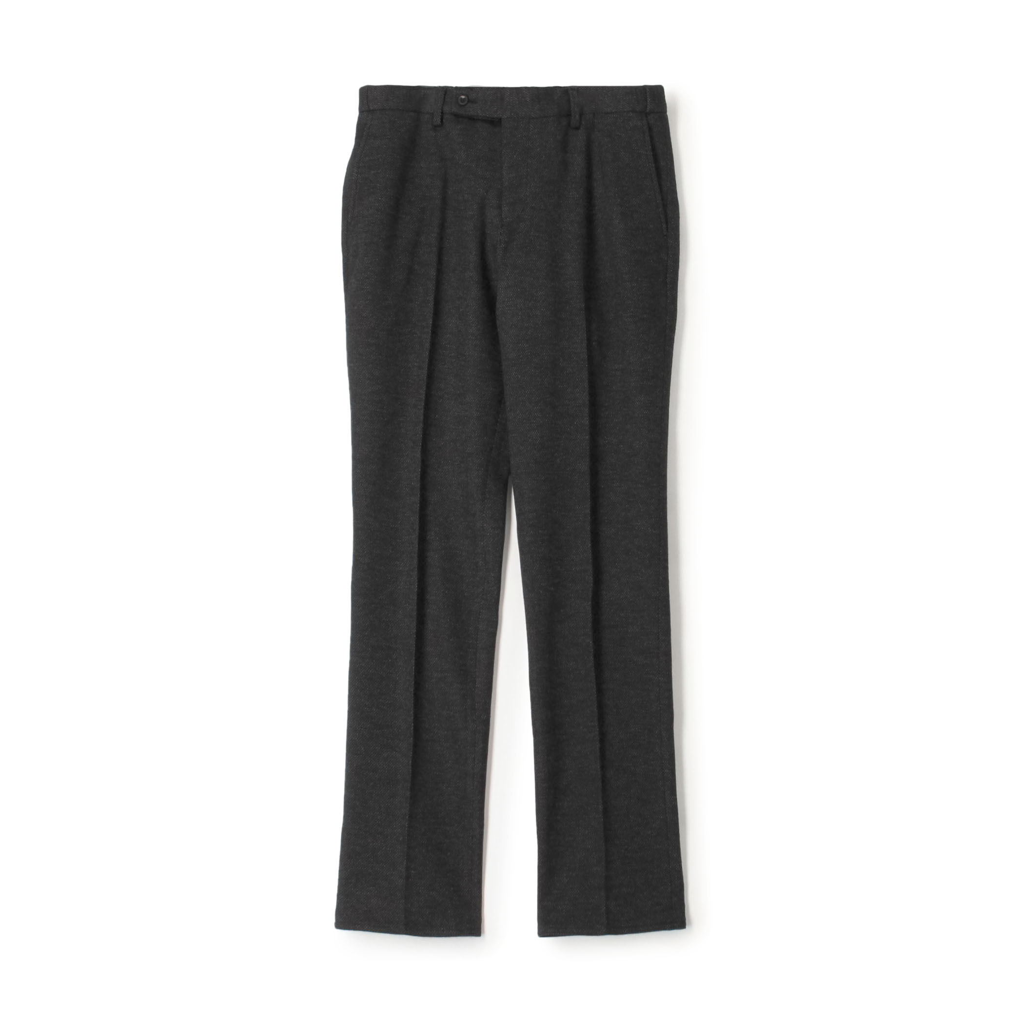 ウールコットン ダブルジャガード ノープリーツシャーリングパンツ