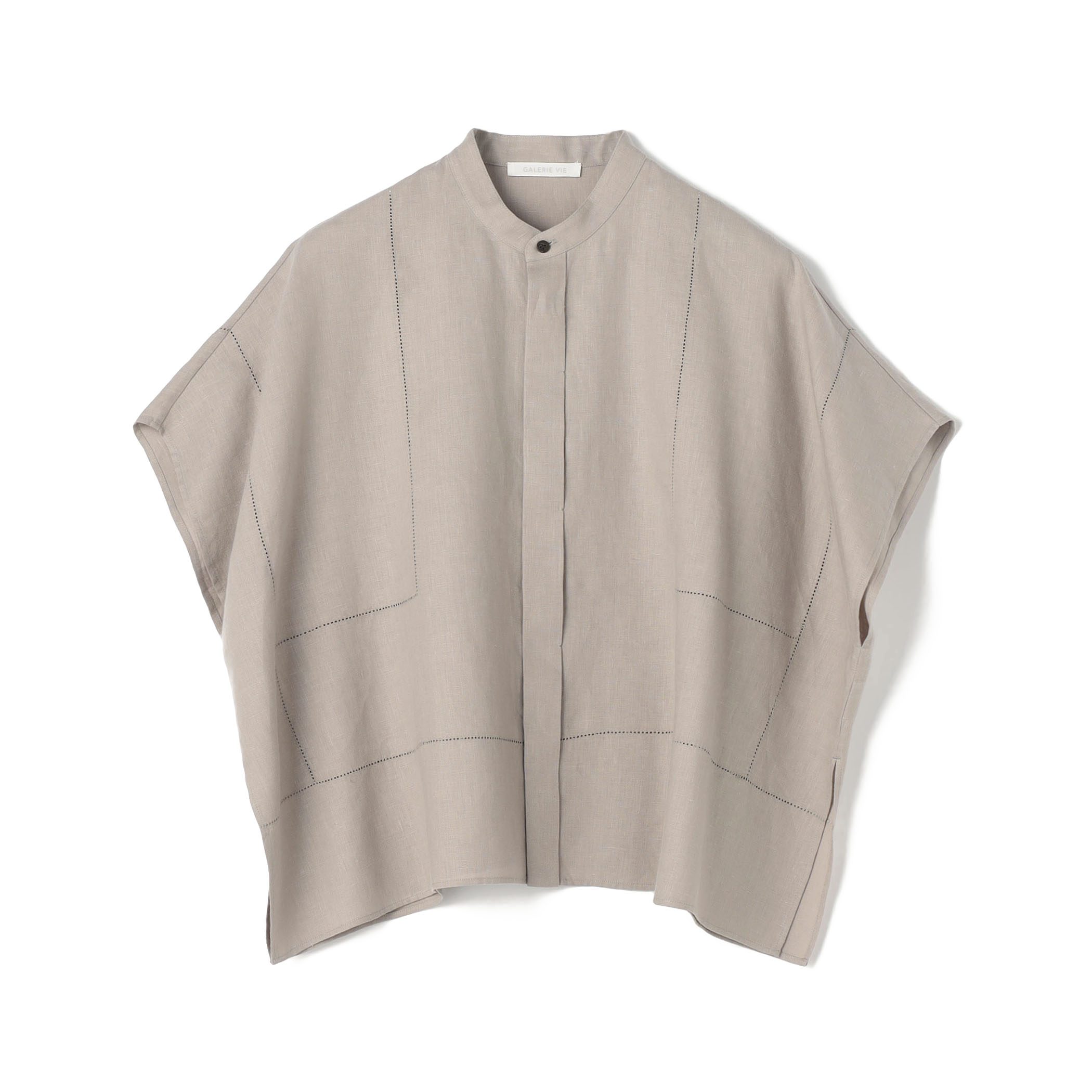 【WEB先行予約】フレンチリネン スタンドカラーシャツ