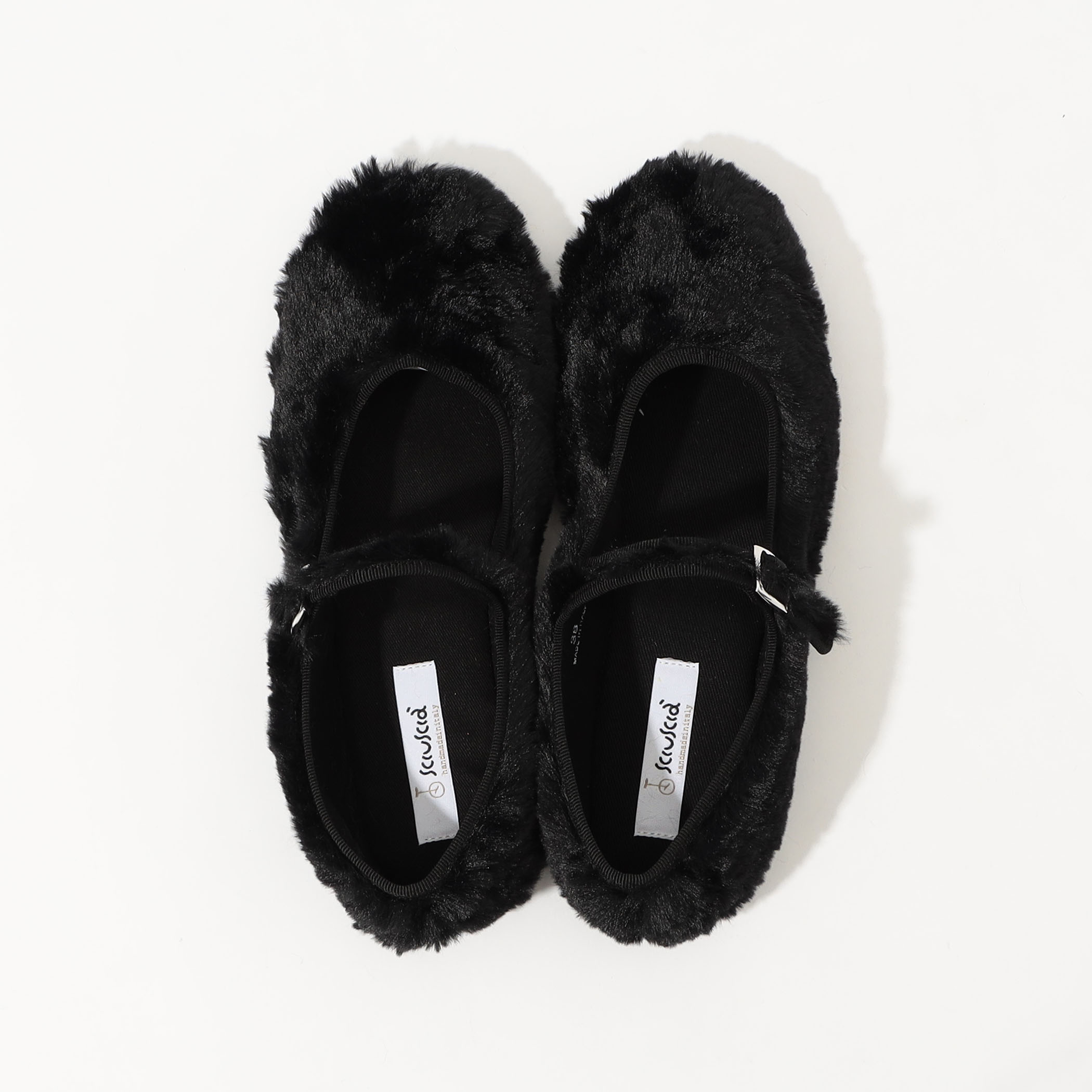 未使用★Sciuscia シューシャ　ファー パンプスBLACK 37 Sciuscia フェイクファー メリージェーン｜トゥモローランド 公式通販