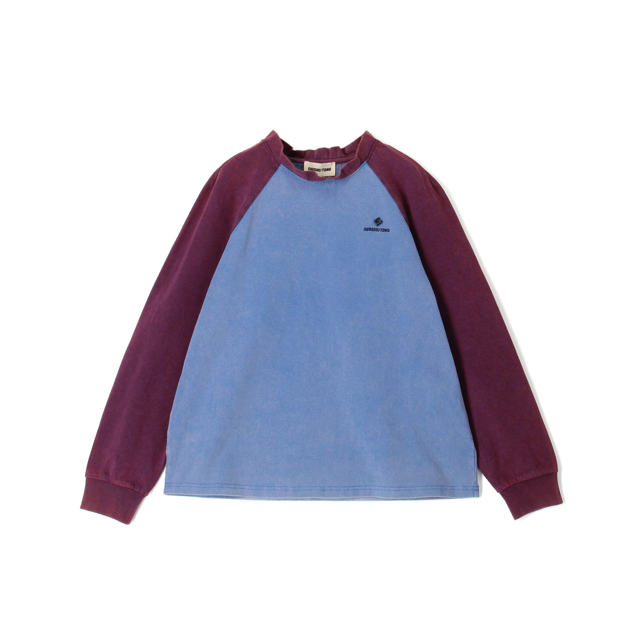 SHUSHU/TONG Long-Sleeve T フリルカラー ラグランスリーブTシャツ