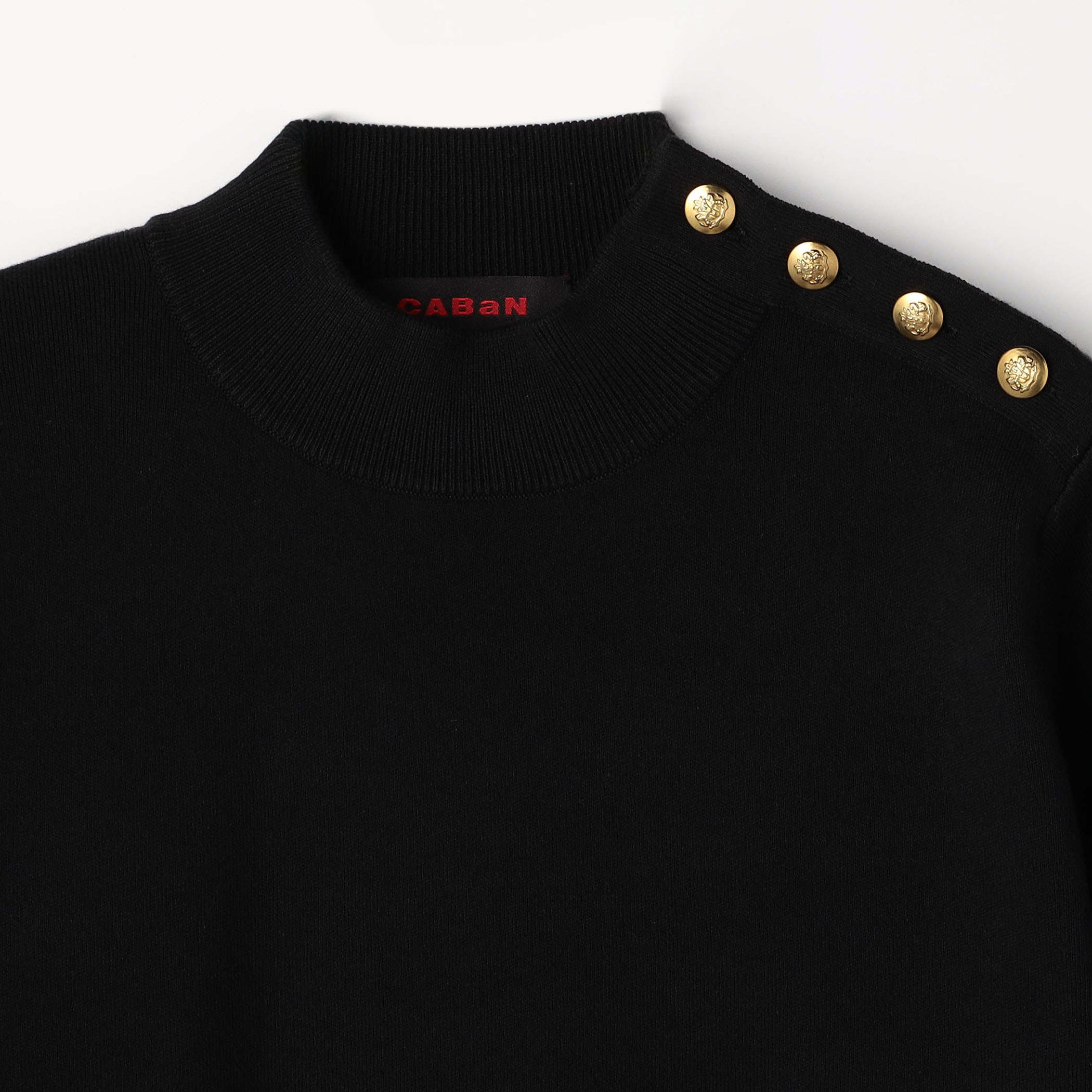 【極美品】ドゥロワー コットンニット 9G 金ボタン プルオーバー F ブラック コットンカシミヤ モックネックゴールドボタンプルオーバー