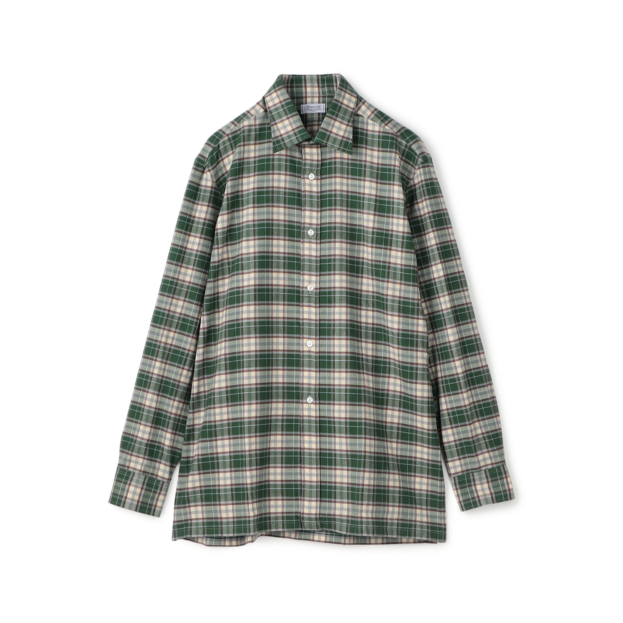 Charvet コットンネル セミワイドカラーシャツ