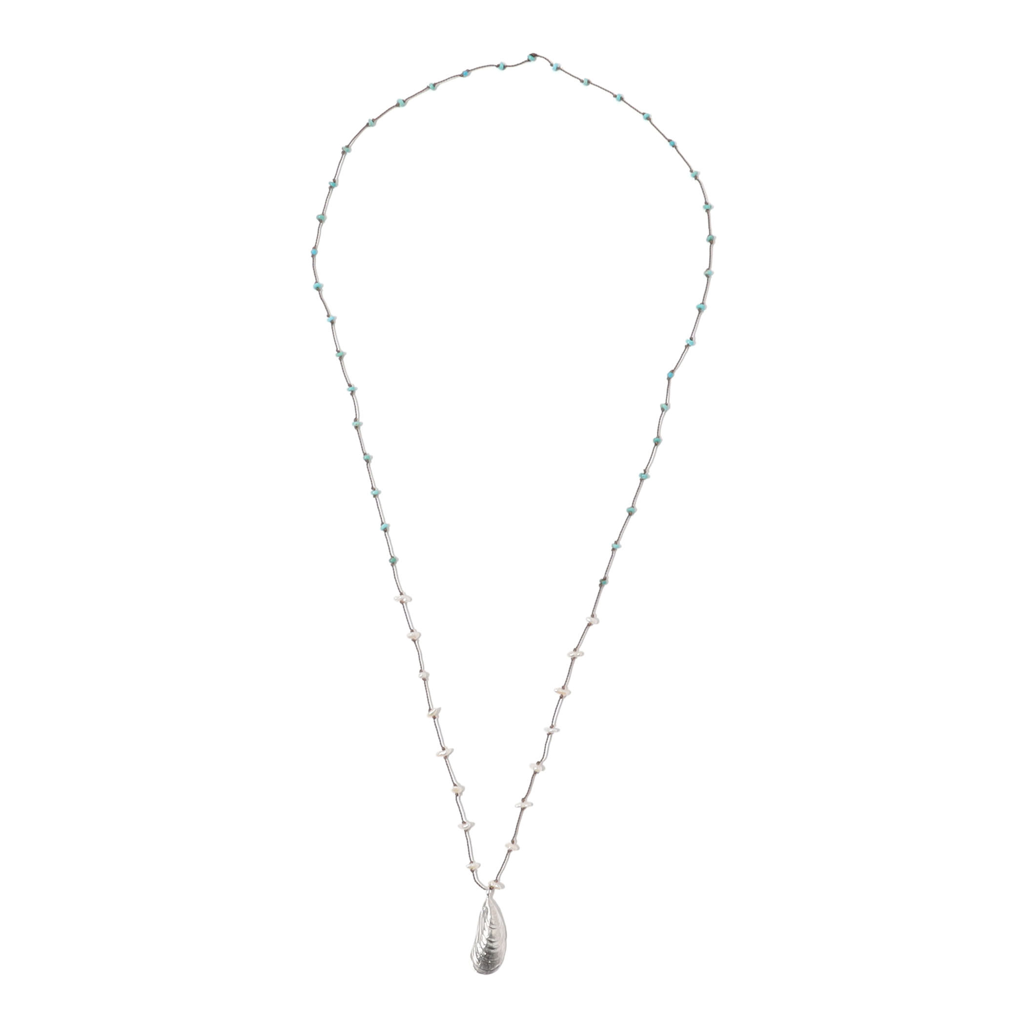 SEE REAL FLOWERS Silver Shell ネックレス