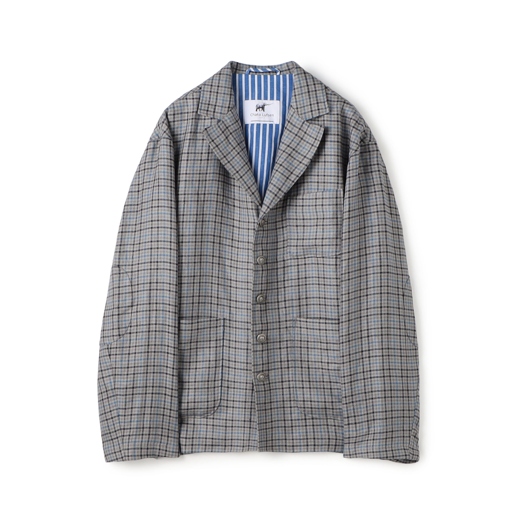 Chato Lufsen ANTOINE D'ATELIER リネン チェック ワークジャケット